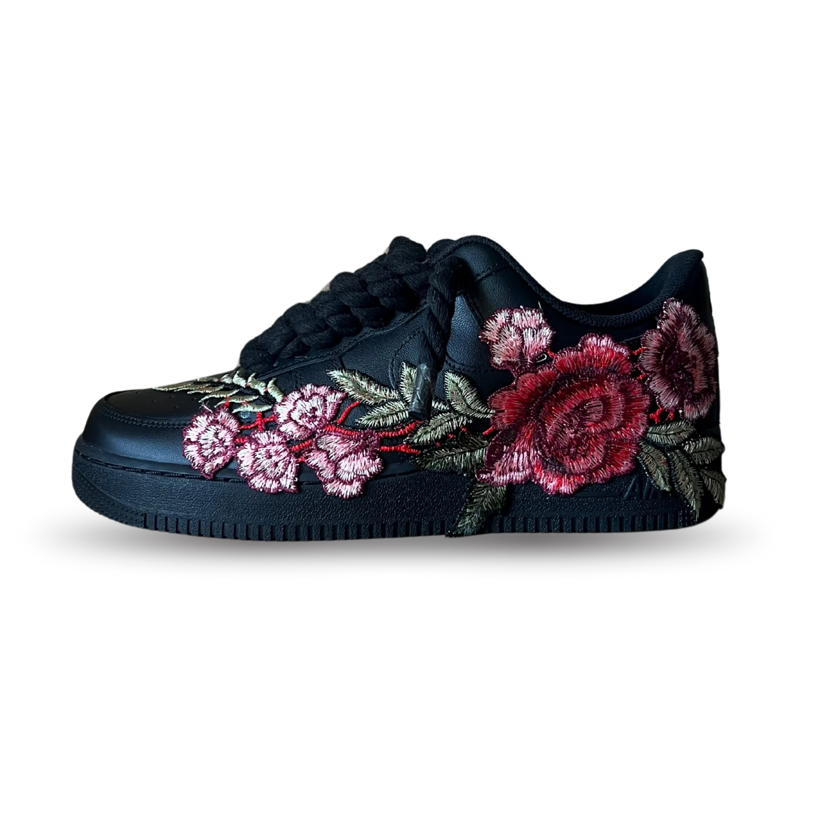 Nike Air Force 1 Black Rope Lace Rose Oldalnézet