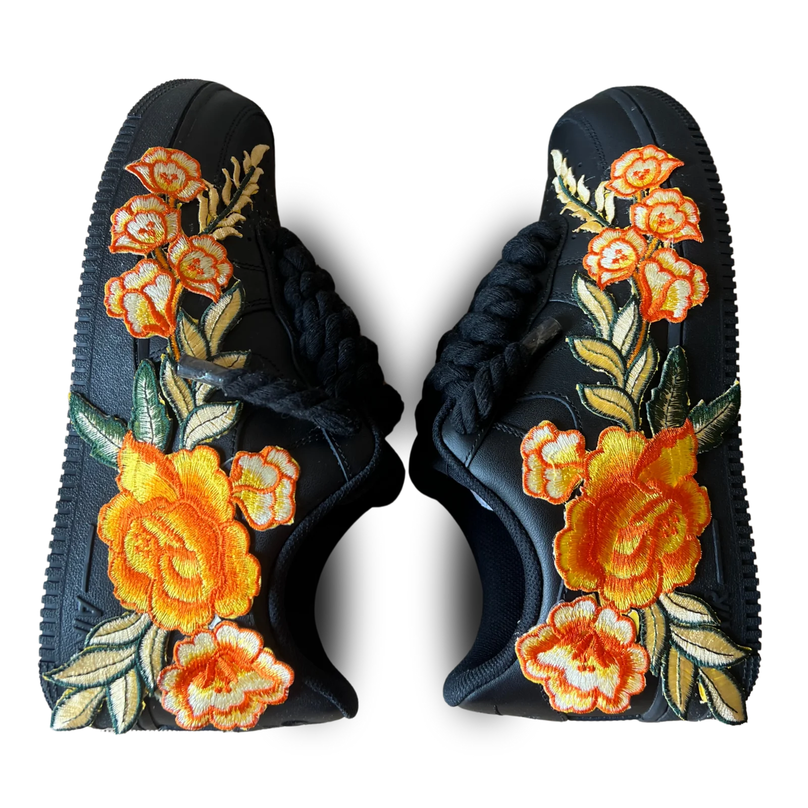 Nike Air Force 1 Black Rope Lace Yellow Rose Rózsanézet