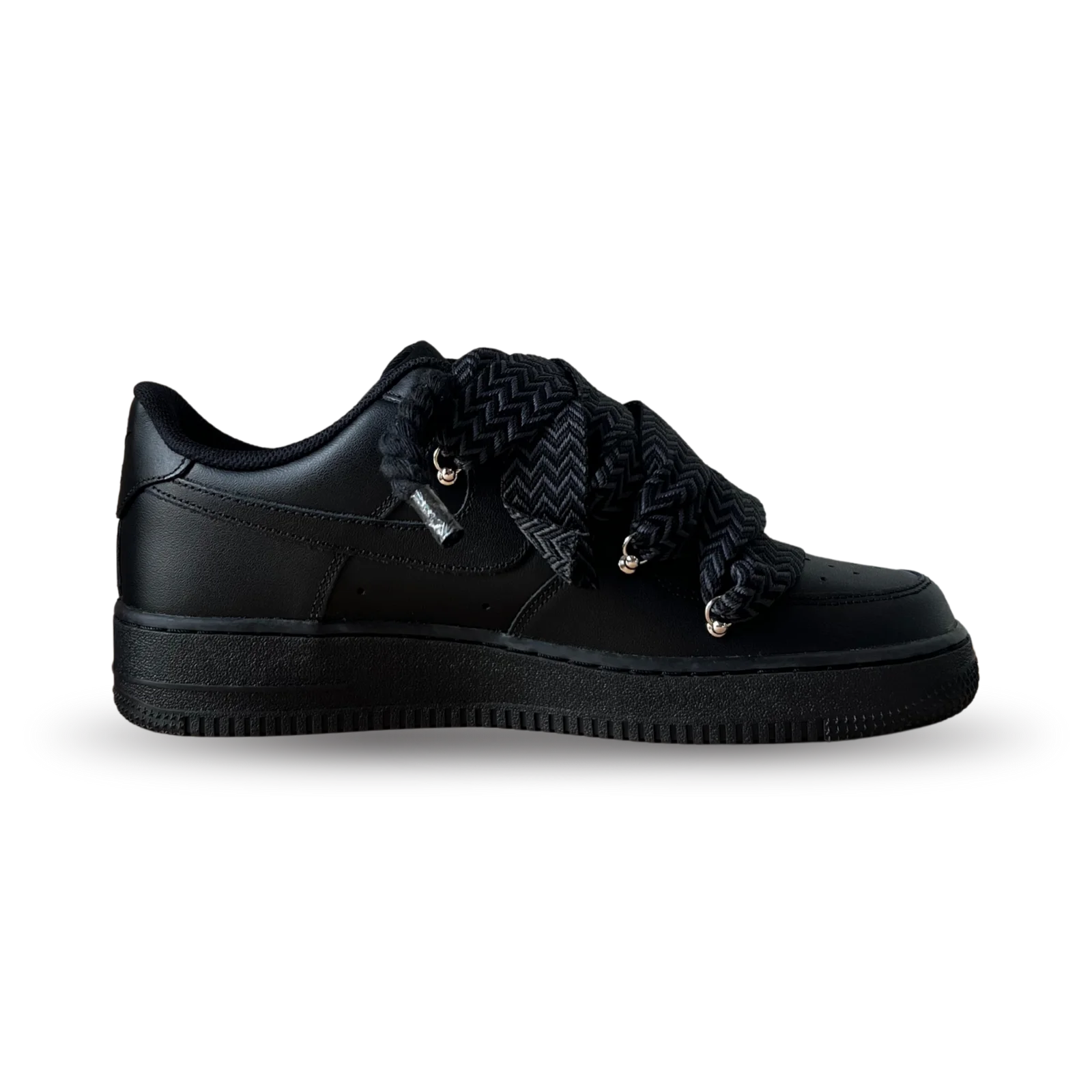 Nike Air Force 1 Black Lanvin Rope Lace Pure Black Belső oldalnézet