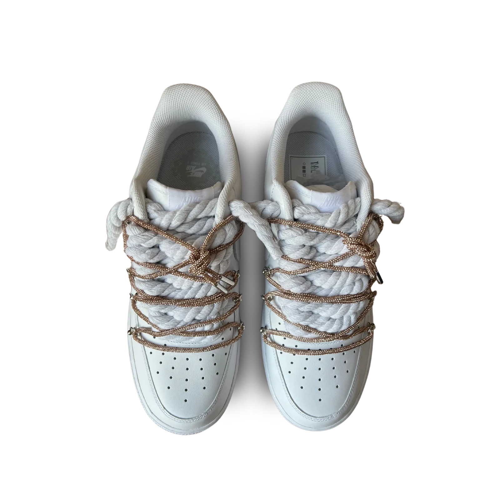 Nike Air Force 1 Diamond Rope Lace Champagne Felülnézet