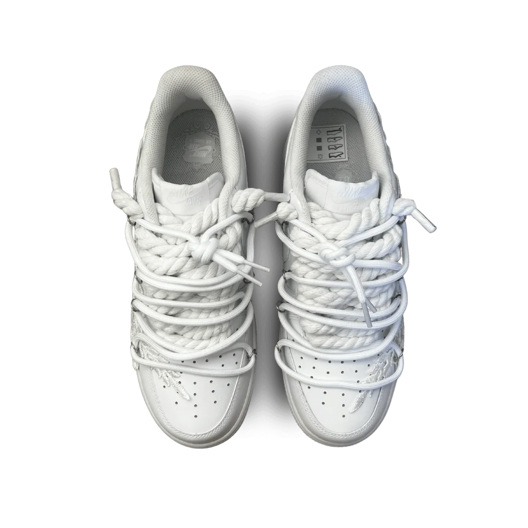 Nike Air Force 1 Rose Pure White Laced Up Felülnézet