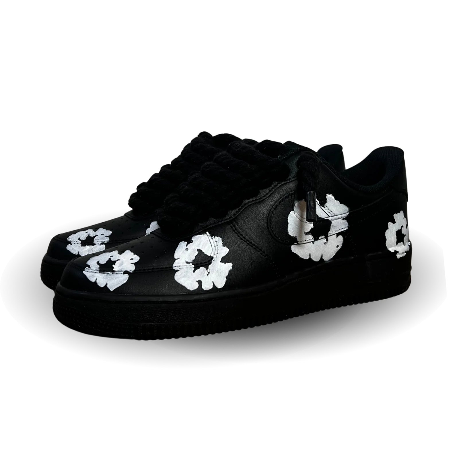 Nike Air Force 1 Low Black Denim Tears Custom Rope Lace Csanadsoles