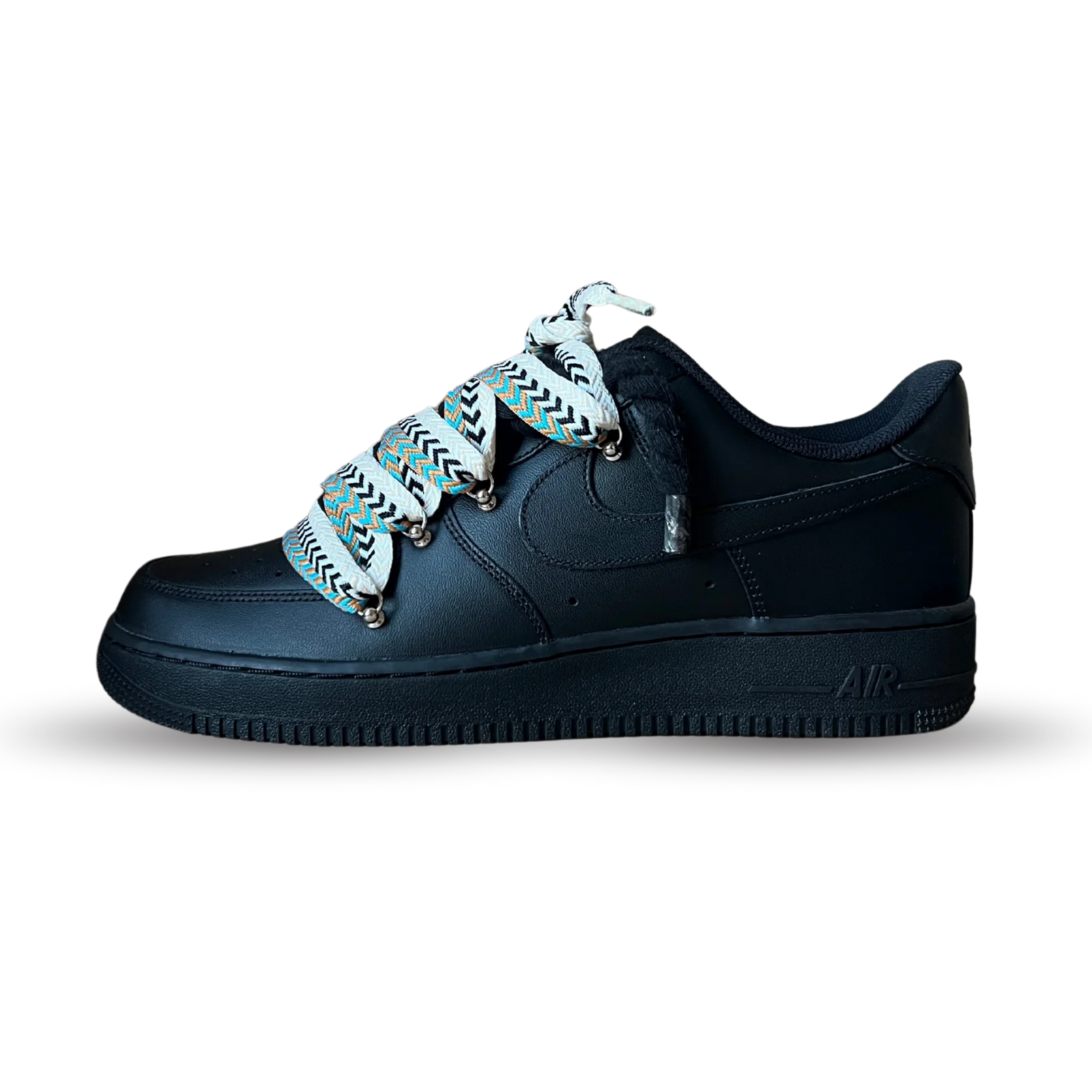 Nike Air Force 1 Black Lanvin Rope Lace Brown Beige Oldalnézet
