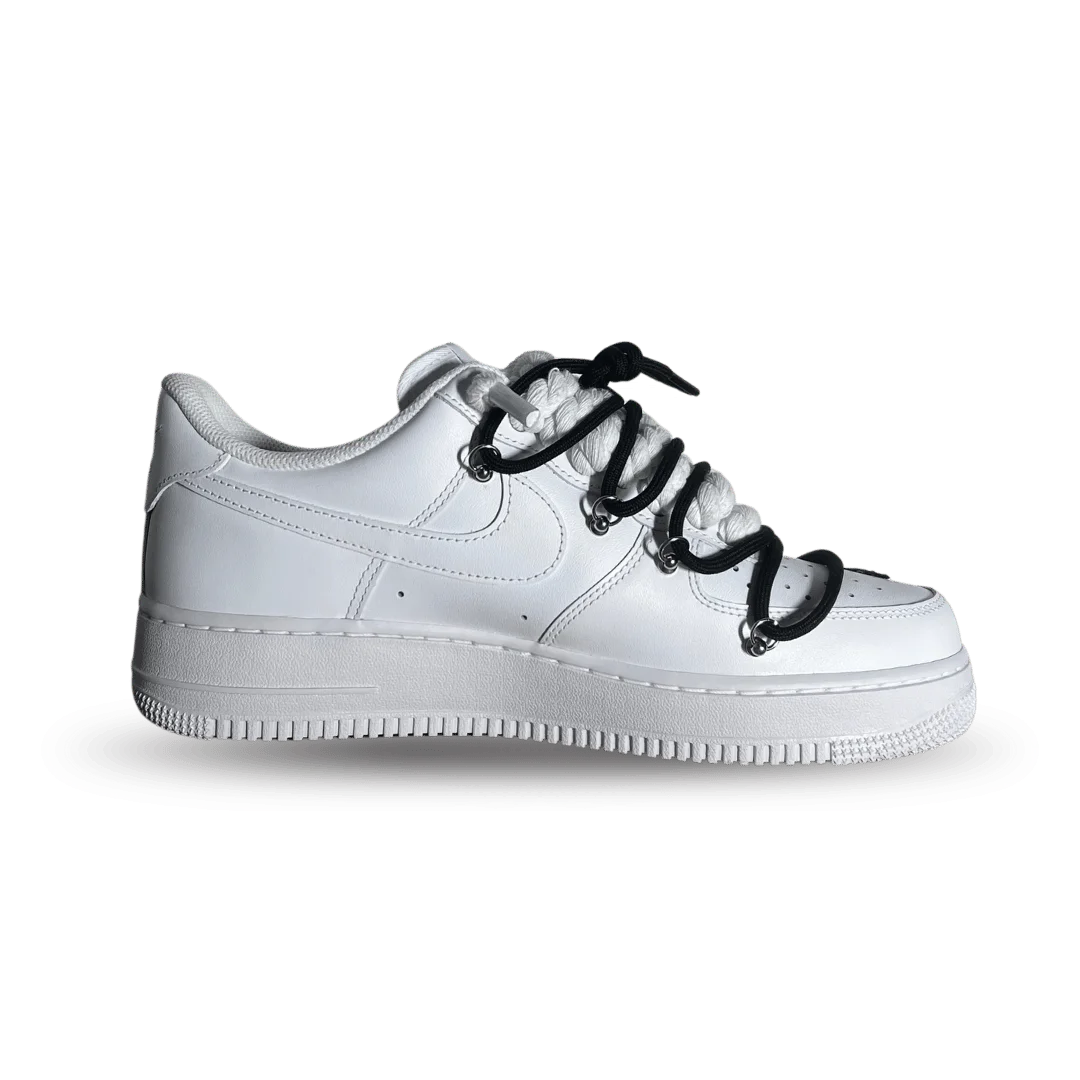 Nike Air Force 1 Rose White Black Laced Up Belső oldalnézet