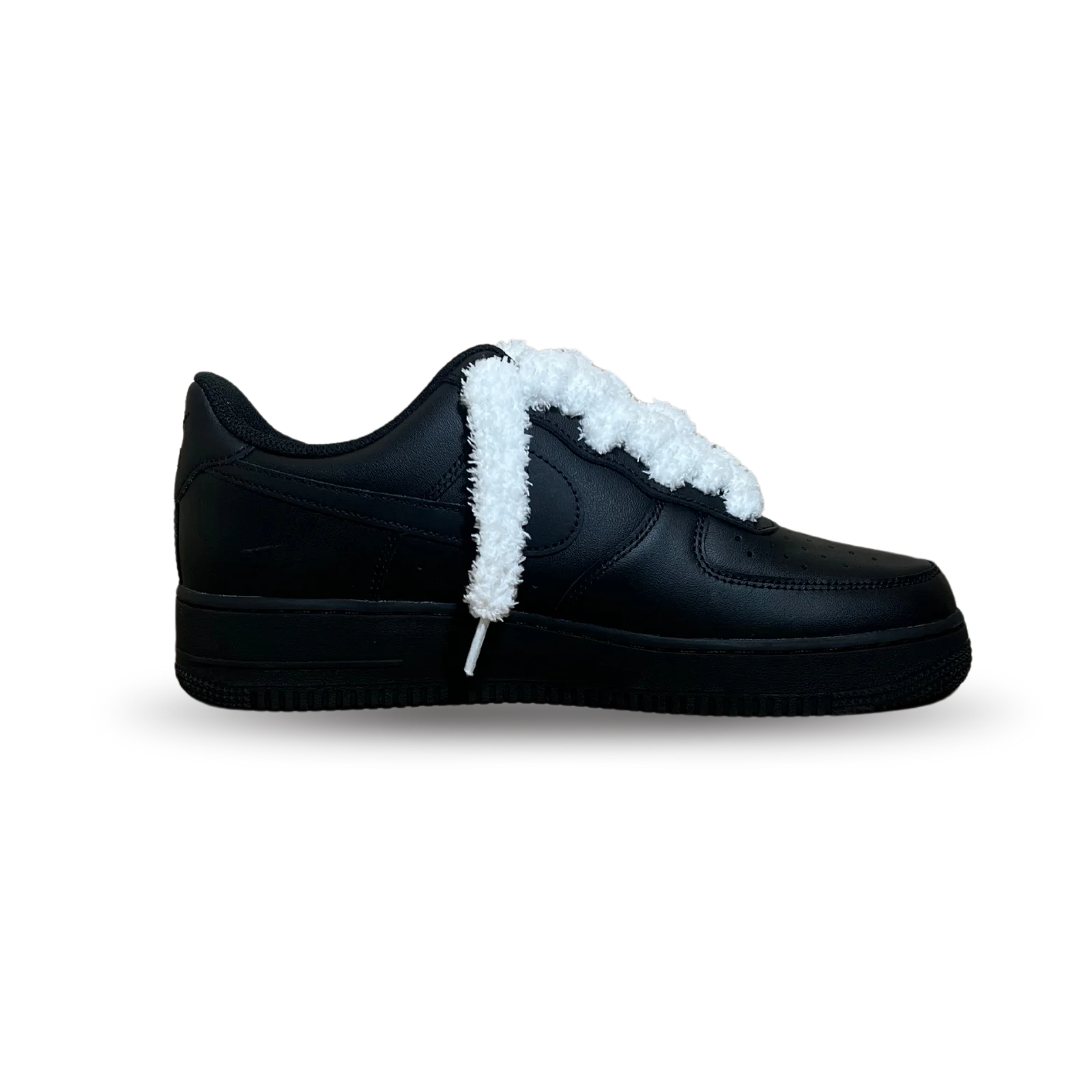 Nike Air Force 1 Black Fluffy Lace White Belső oldalnézet