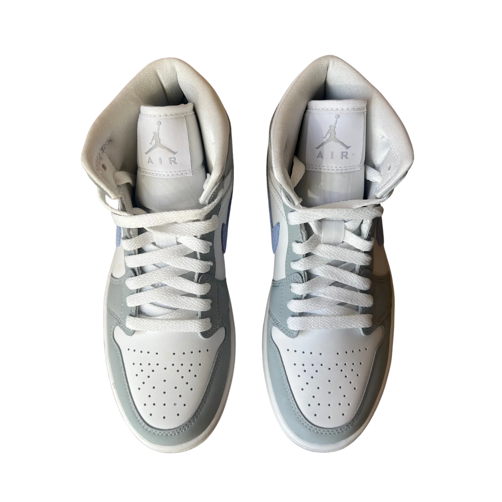 Jordan 1 Mid Wolf Grey Aluminum Felülnézet