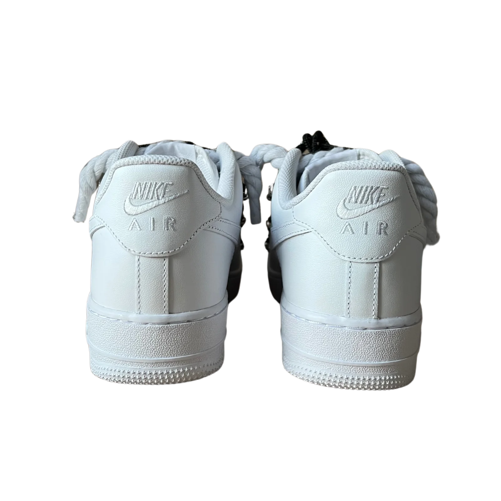 Nike Air Force 1 Diamond Rope Lace Black Hátulnézet
