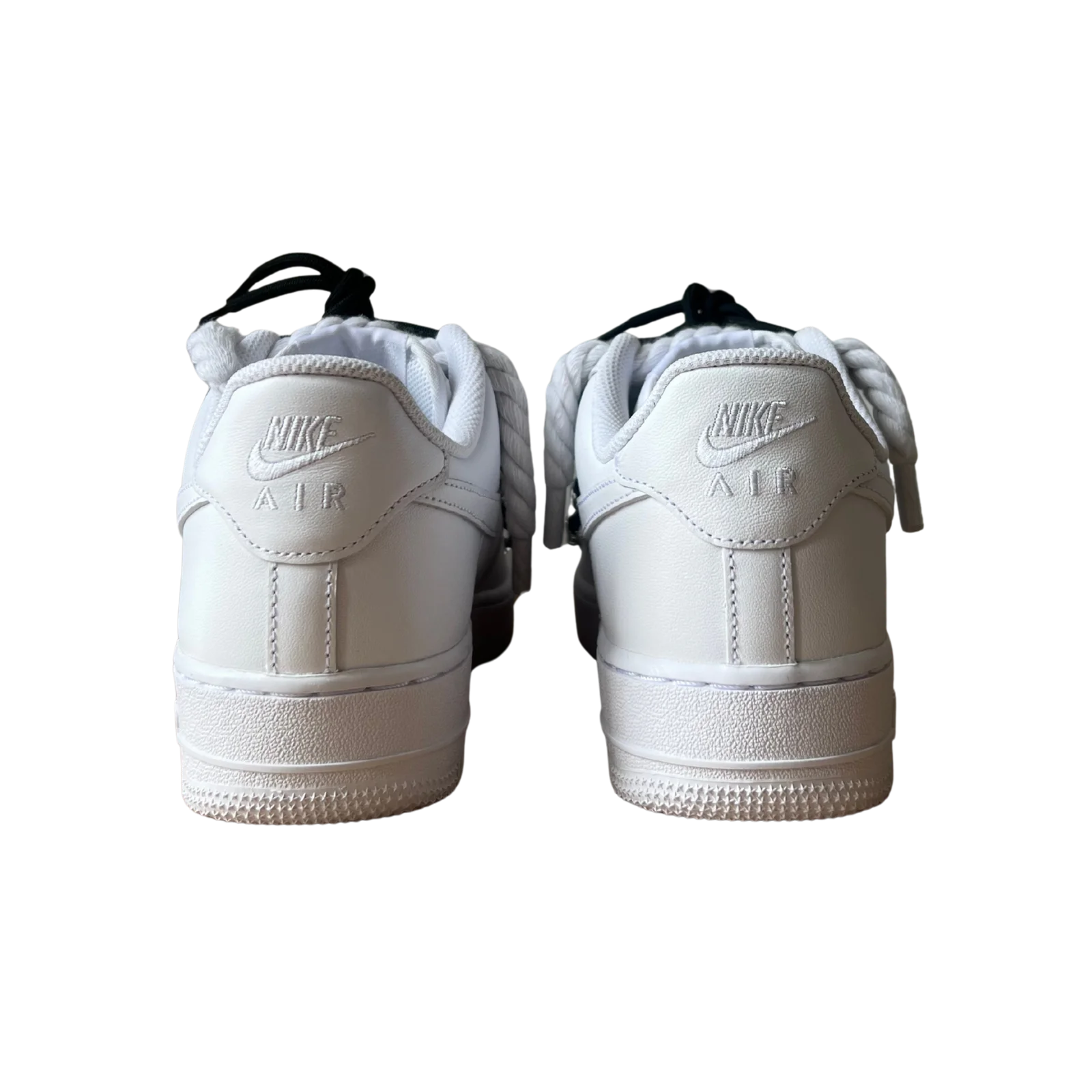 Nike Air Force 1 Laced Up Rope Lace Black Hátulnézet