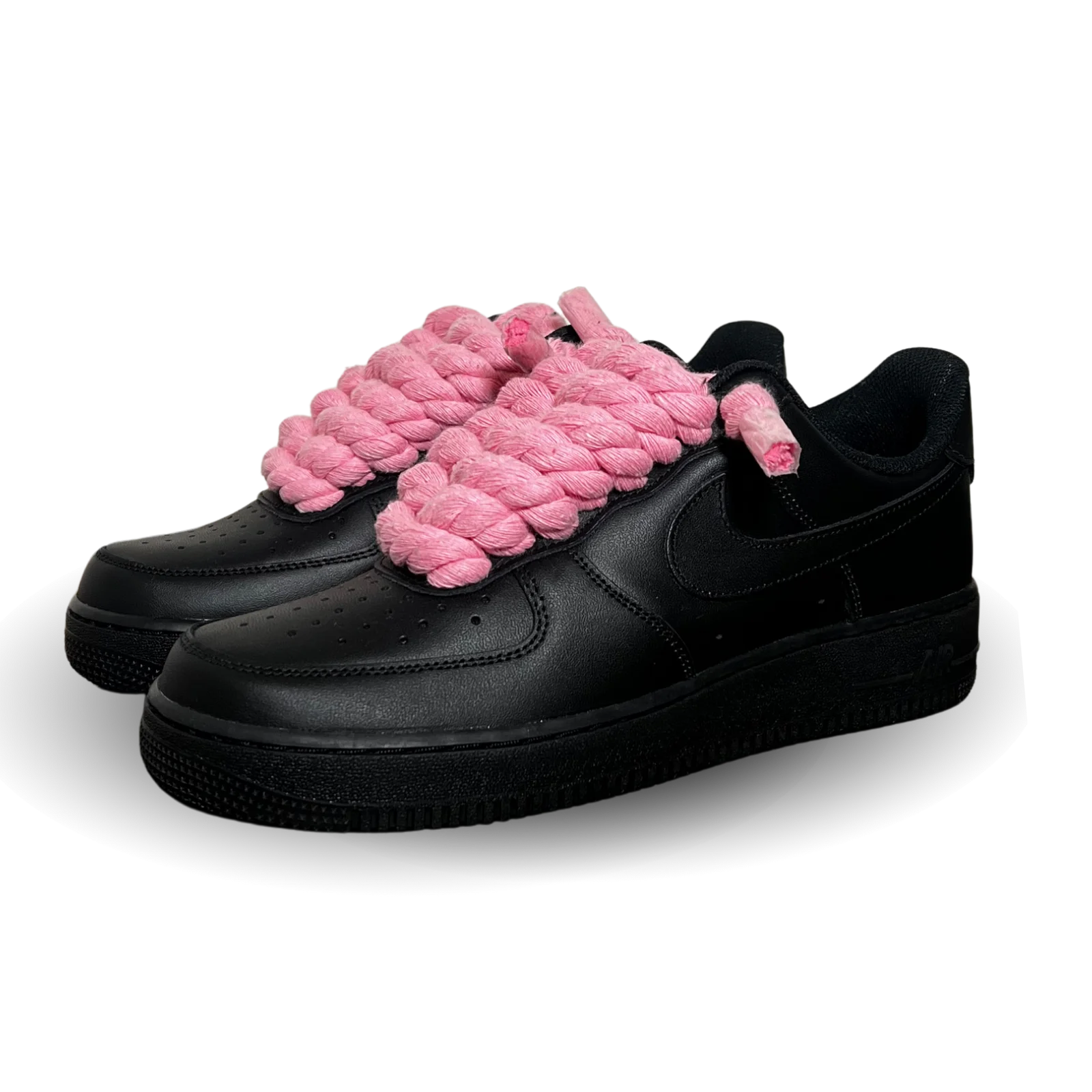 Nike Air Force 1 '07 Black Chunky Rope Lace Pink