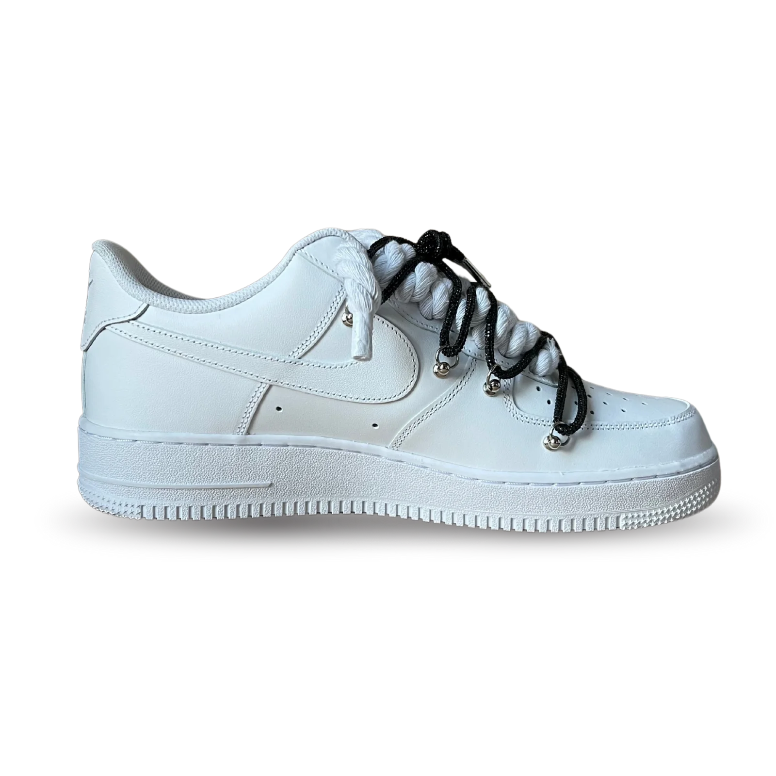 Nike Air Force 1 Diamond Rope Lace Black Belső oldalnézet