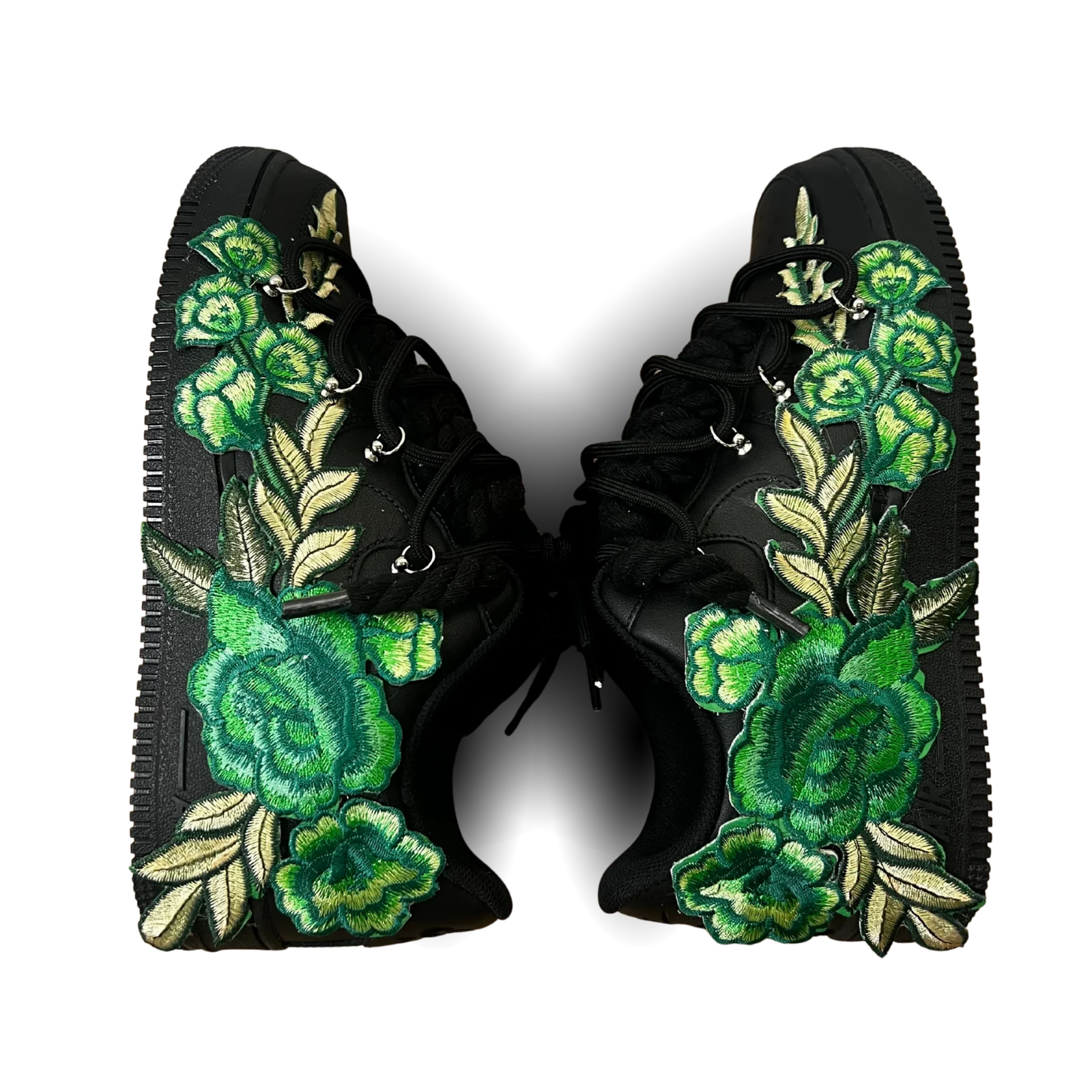 Nike Air Force 1 Black Rose Green Laced Up Rózsanézet