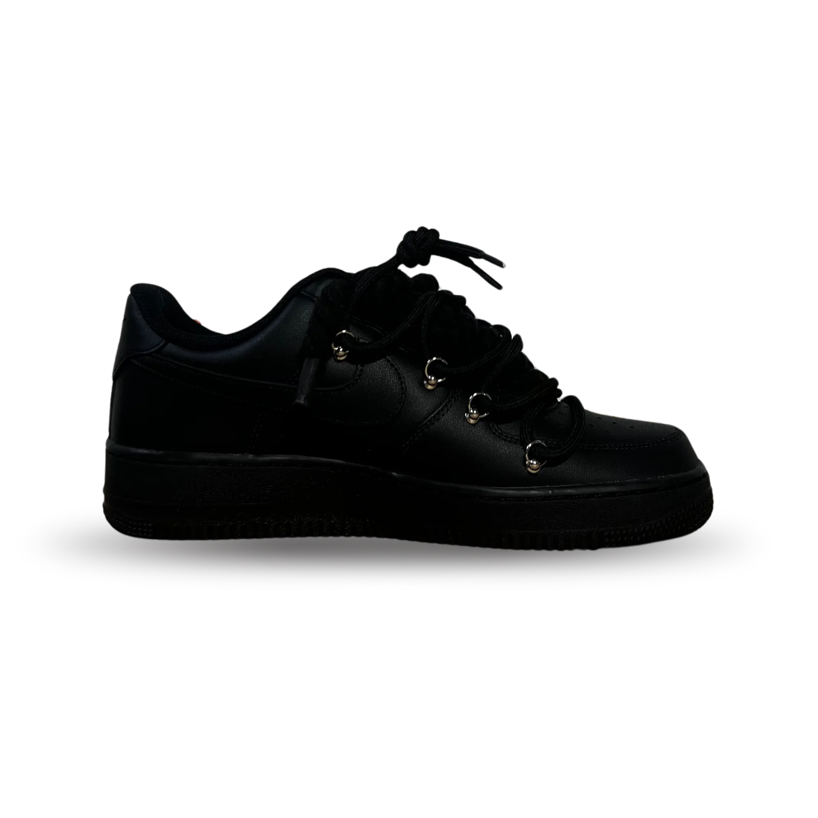 Nike Air Force 1 Black Rose Yellow Laced Up Belső oldalnézet