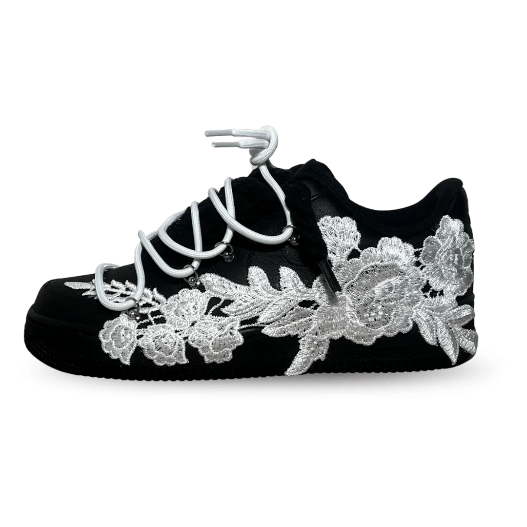 Nike Air Force 1 Black Rose White Laced Up Oldalnézet