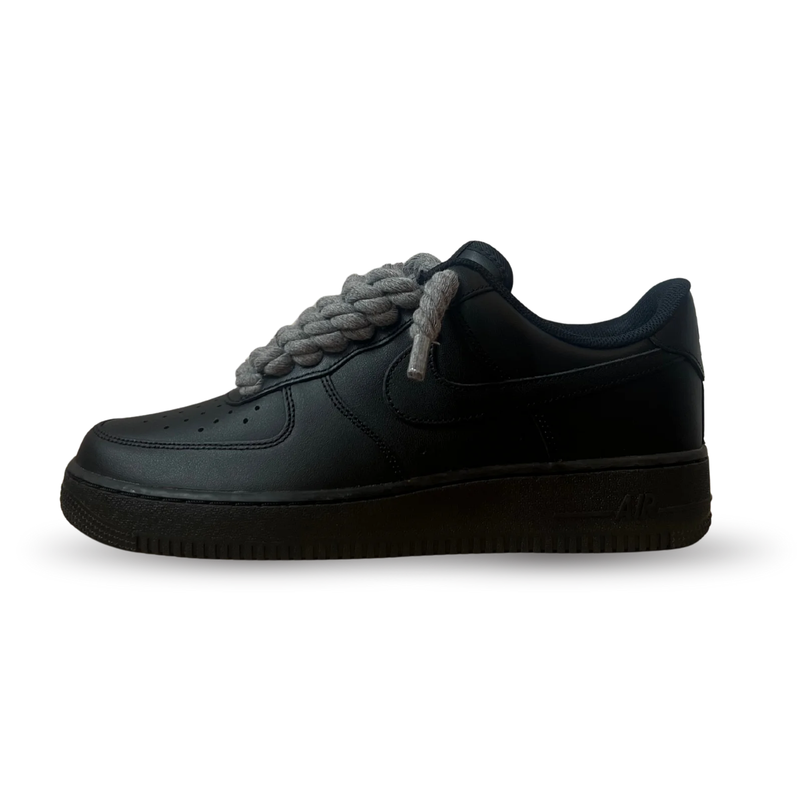Nike Air Force 1 Black Rope Lace Dark Grey Oldalnézet