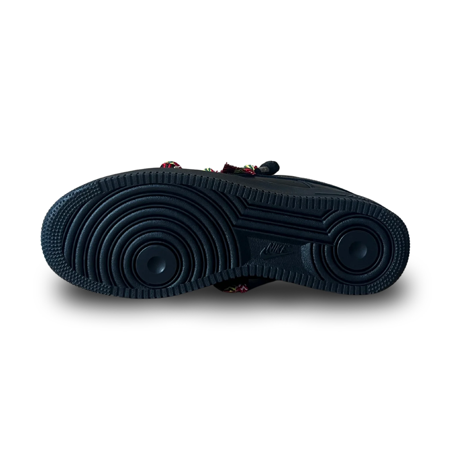 Nike Air Force 1 Black Lanvin Rope Lace Red Yellow Talp