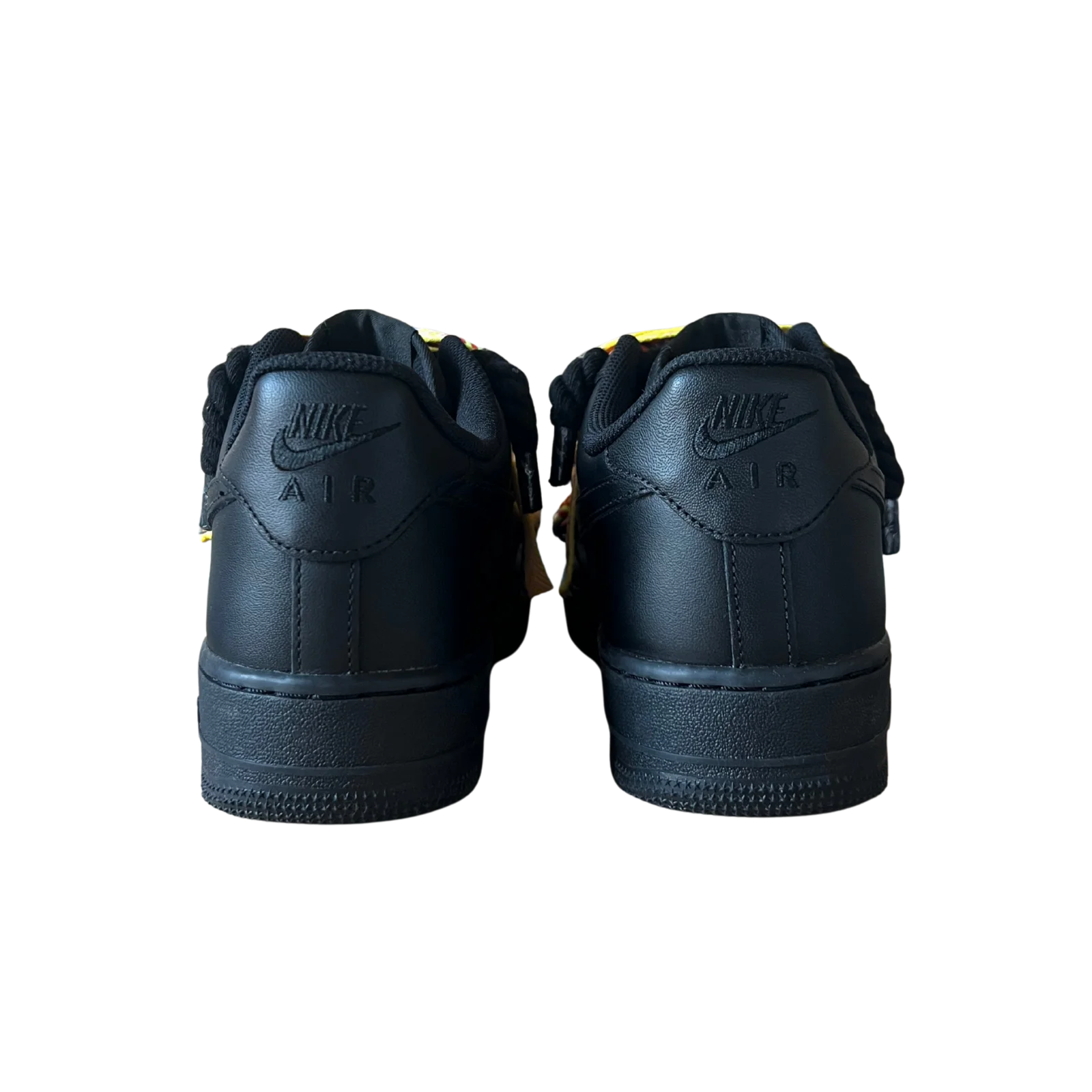 Nike Air Force 1 Black Lanvin Rope Lace Yellow Blue Hátulnézet