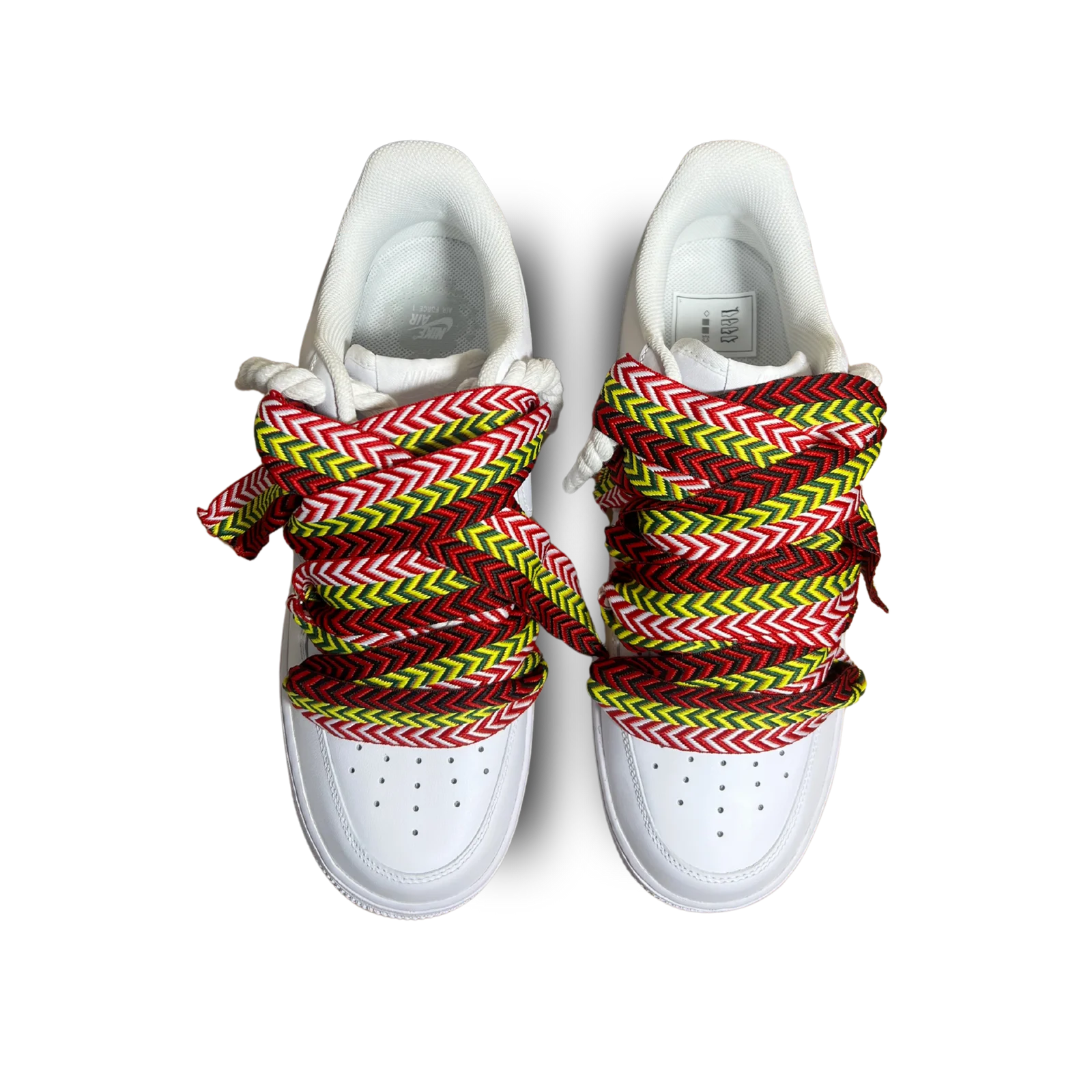 Nike Air Force 1 Lanvin Rope Lace Red Yellow Felülnézet