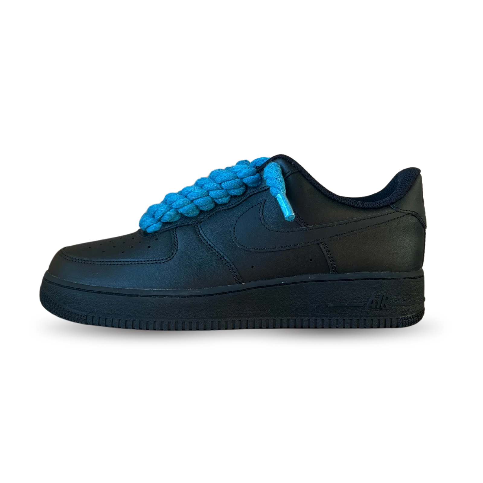 Nike Air Force 1 Black Rope Lace Blue Oldalnézet