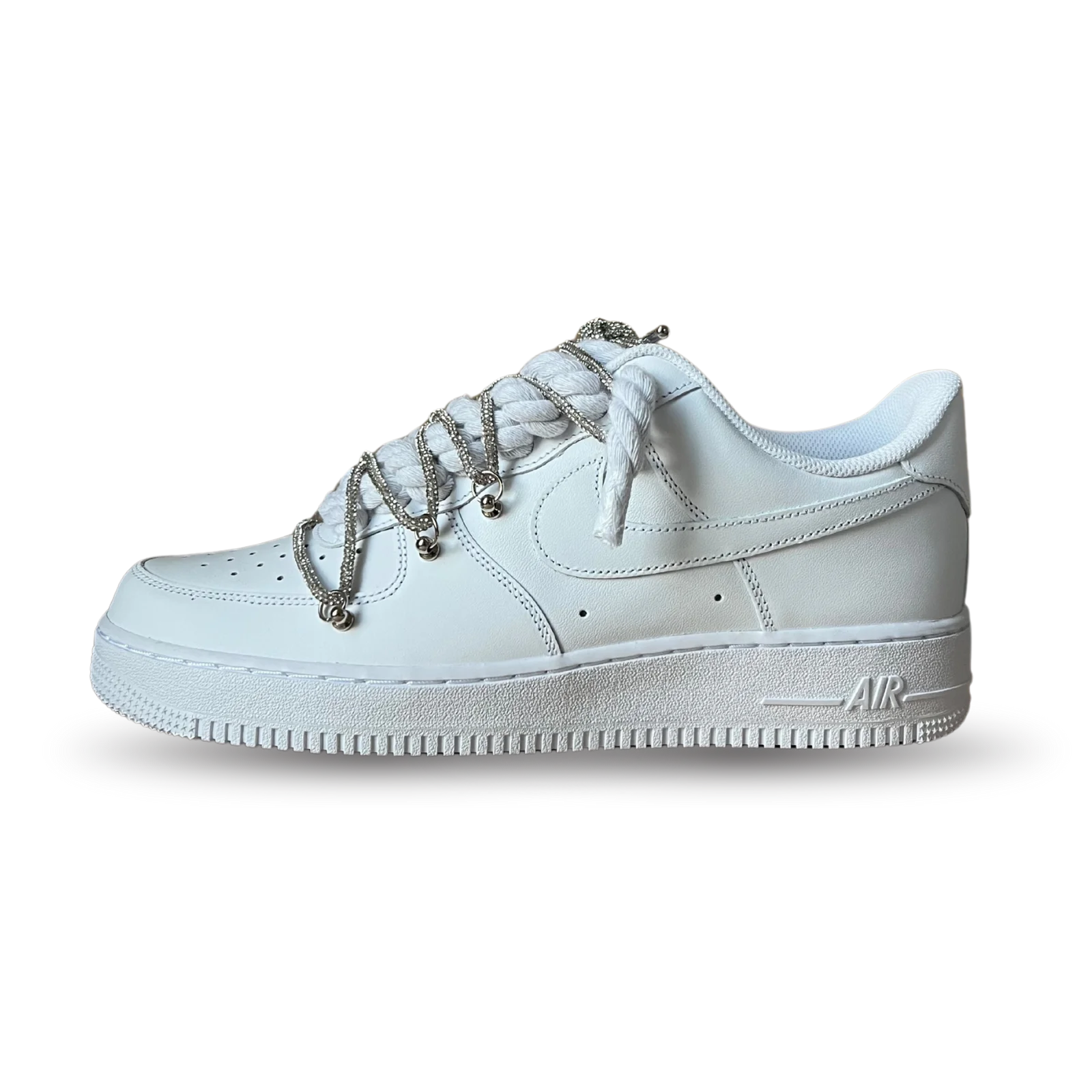 Nike Air Force 1 Diamond Rope Lace White Oldalnézet