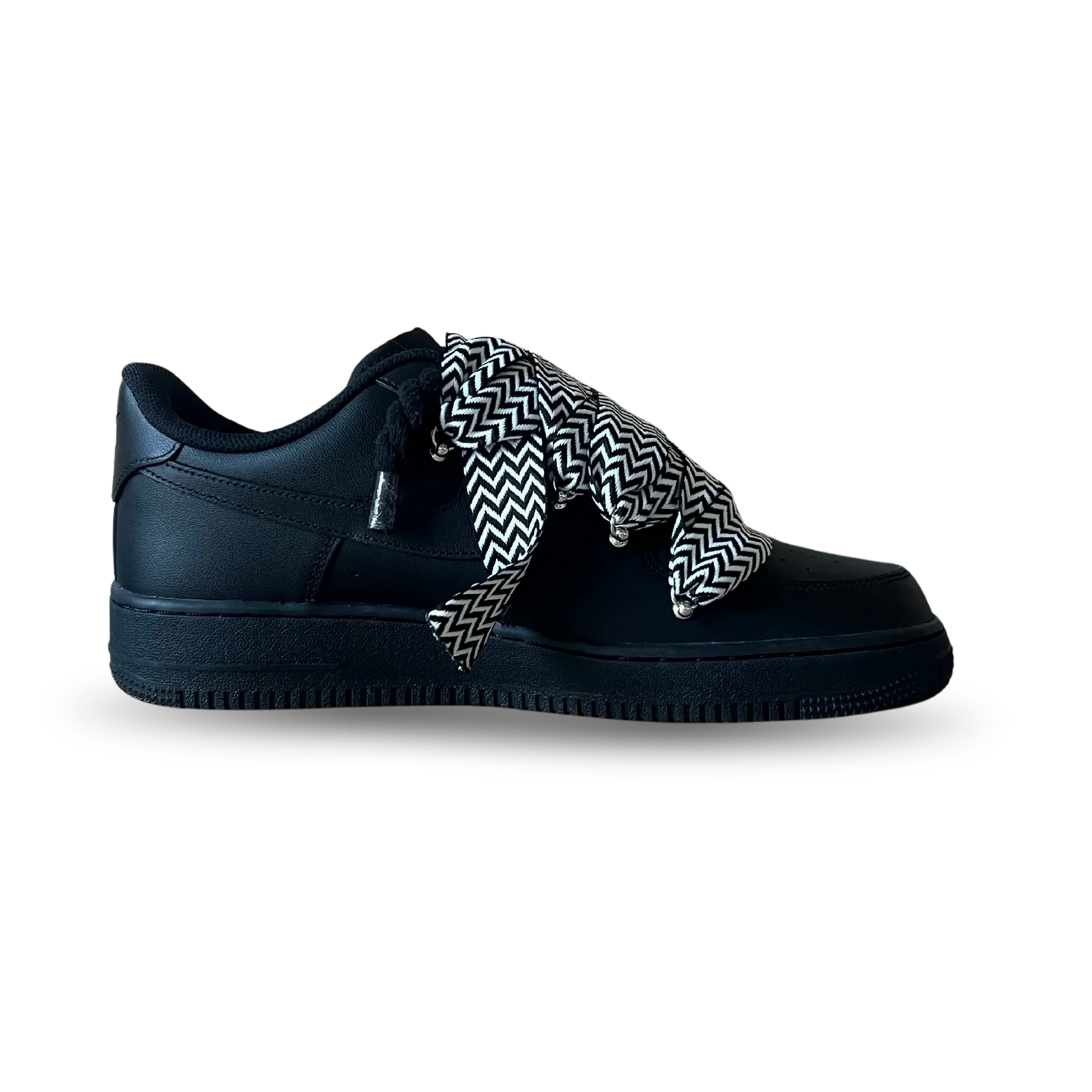 Nike Air Force 1 Black Lanvin Rope Lace Black White Belső oldalnézet