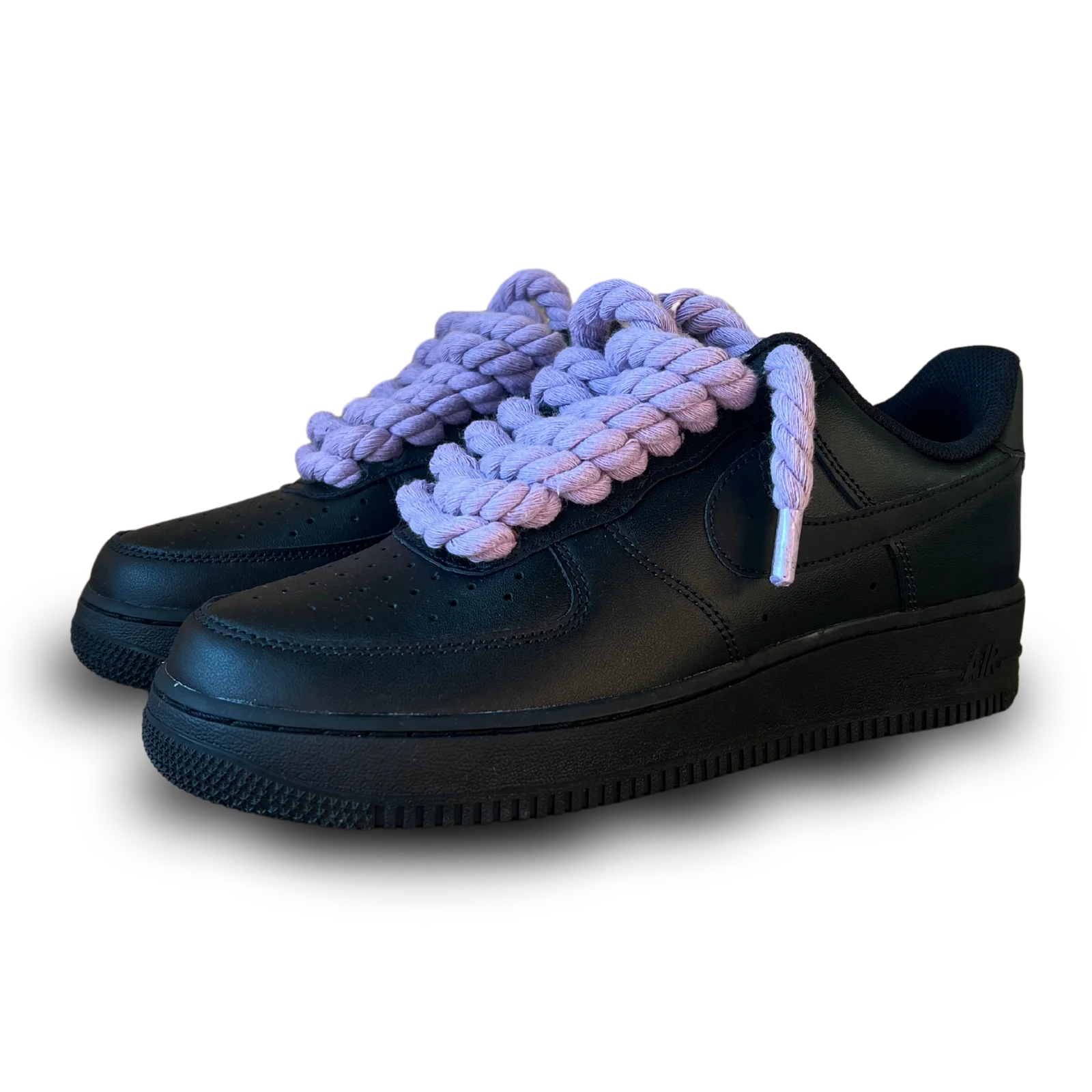 Air Force 1 Black Rope Lace Light Purple Csanadsoles