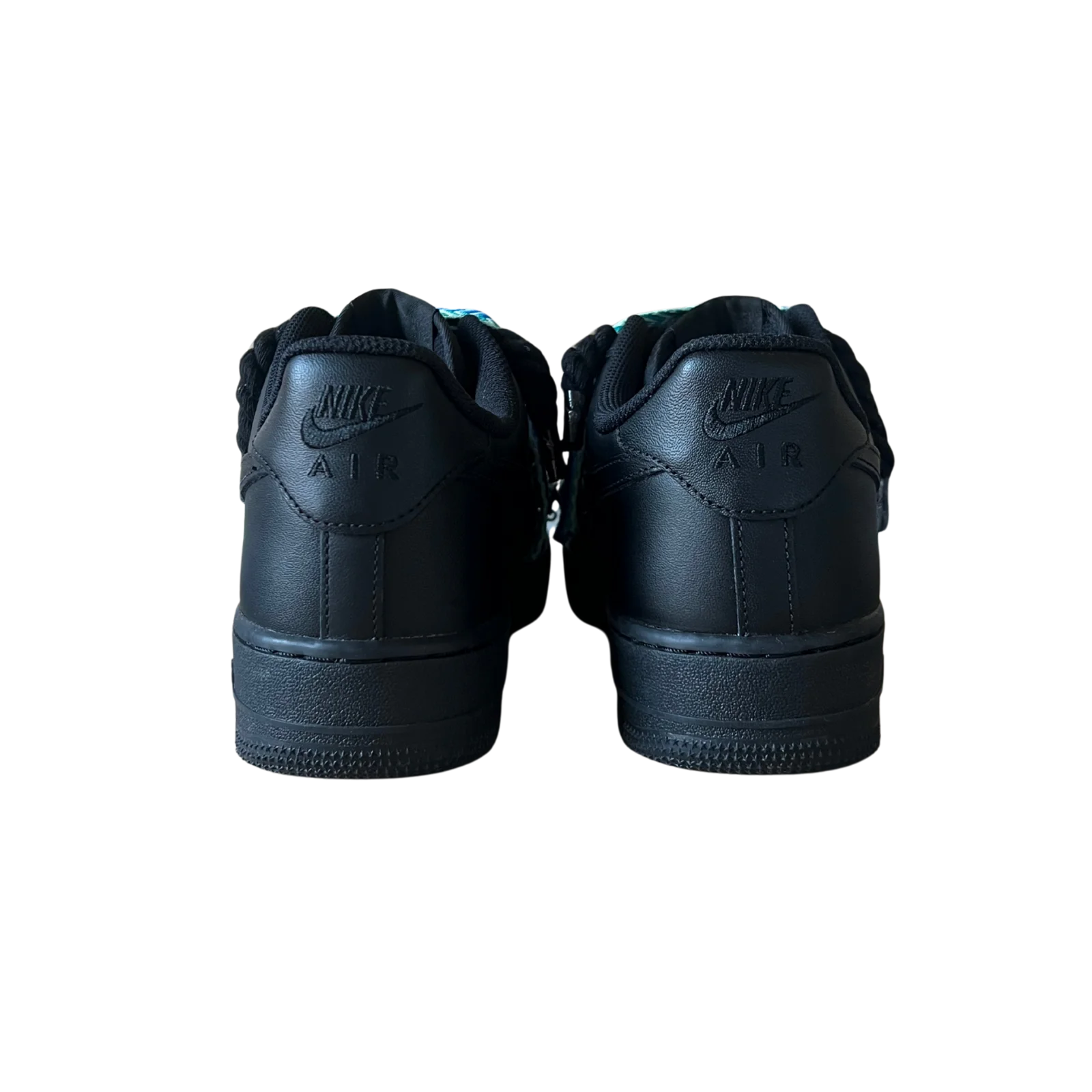 Nike Air Force 1 Black Lanvin Rope Lace Blue Black Hátulnézet