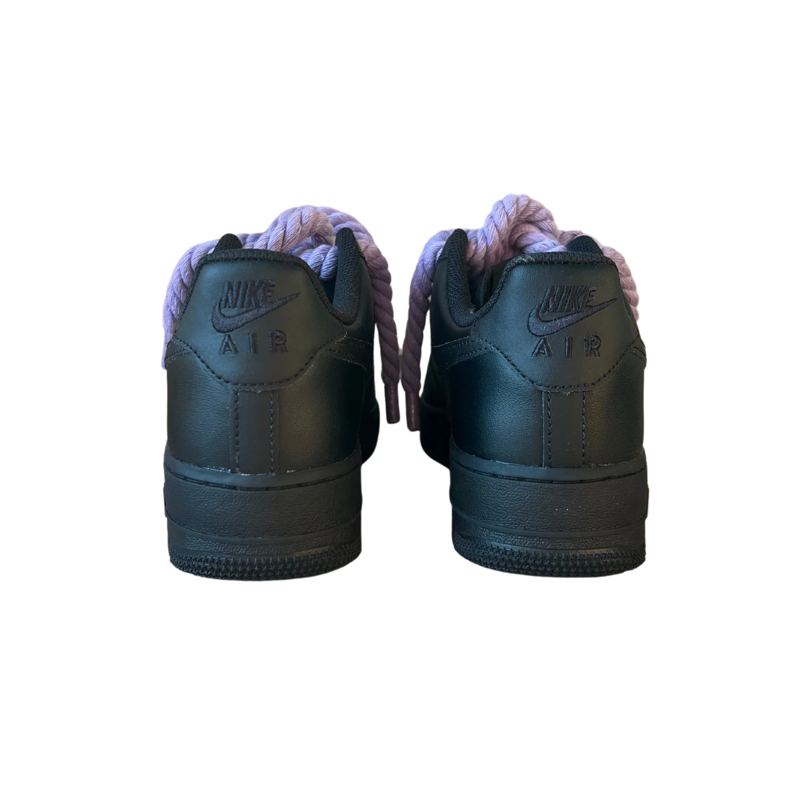 Air Force 1 Black Rope Lace Light Purple Hátulnézet