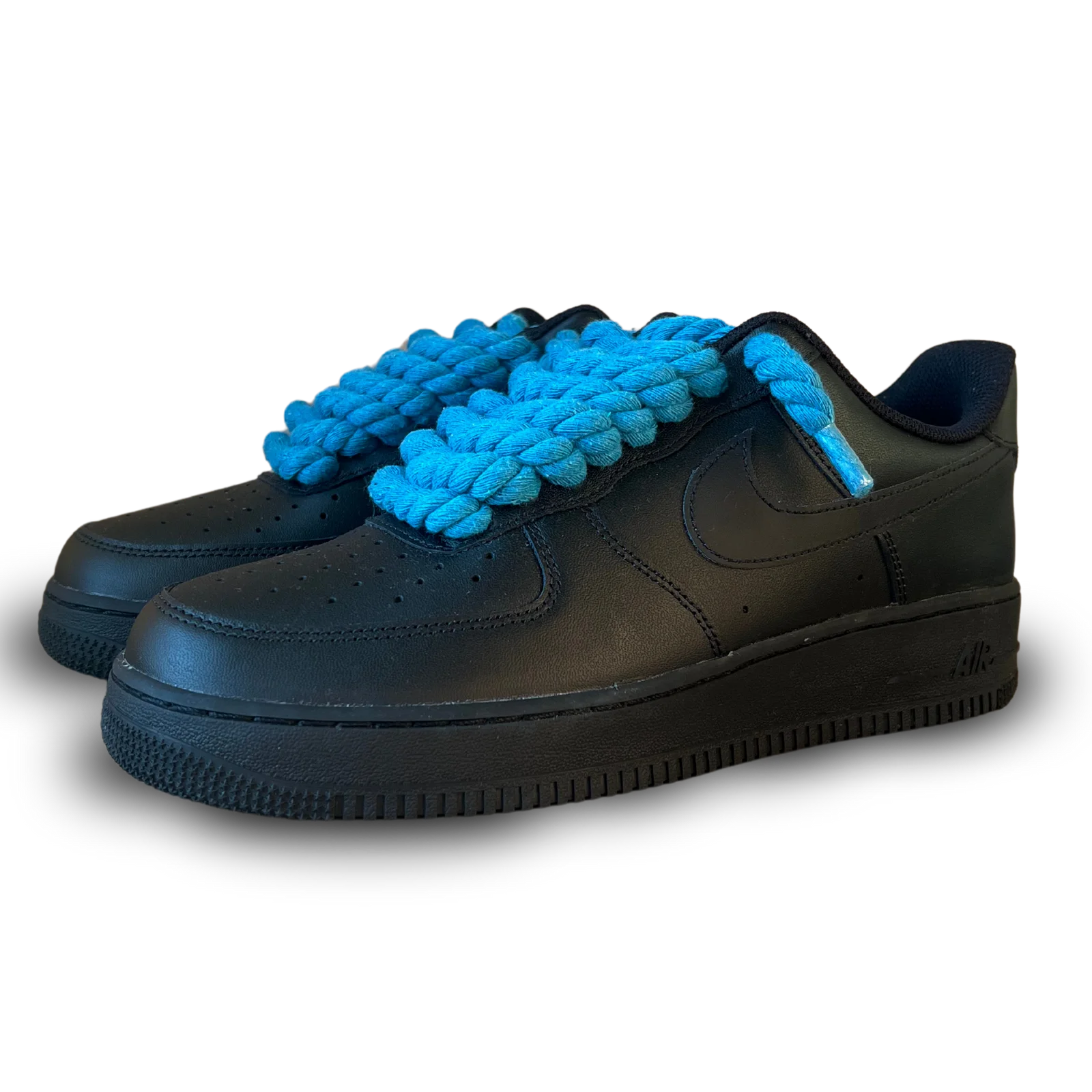 Nike Air Force 1 Black Rope Lace Blue Csanadsoles