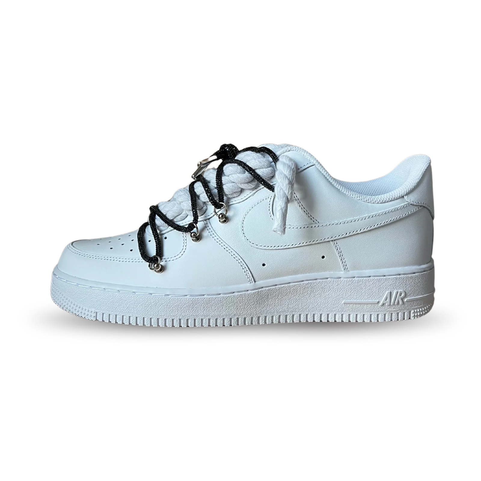 Nike Air Force 1 Diamond Rope Lace Black Oldalnézet