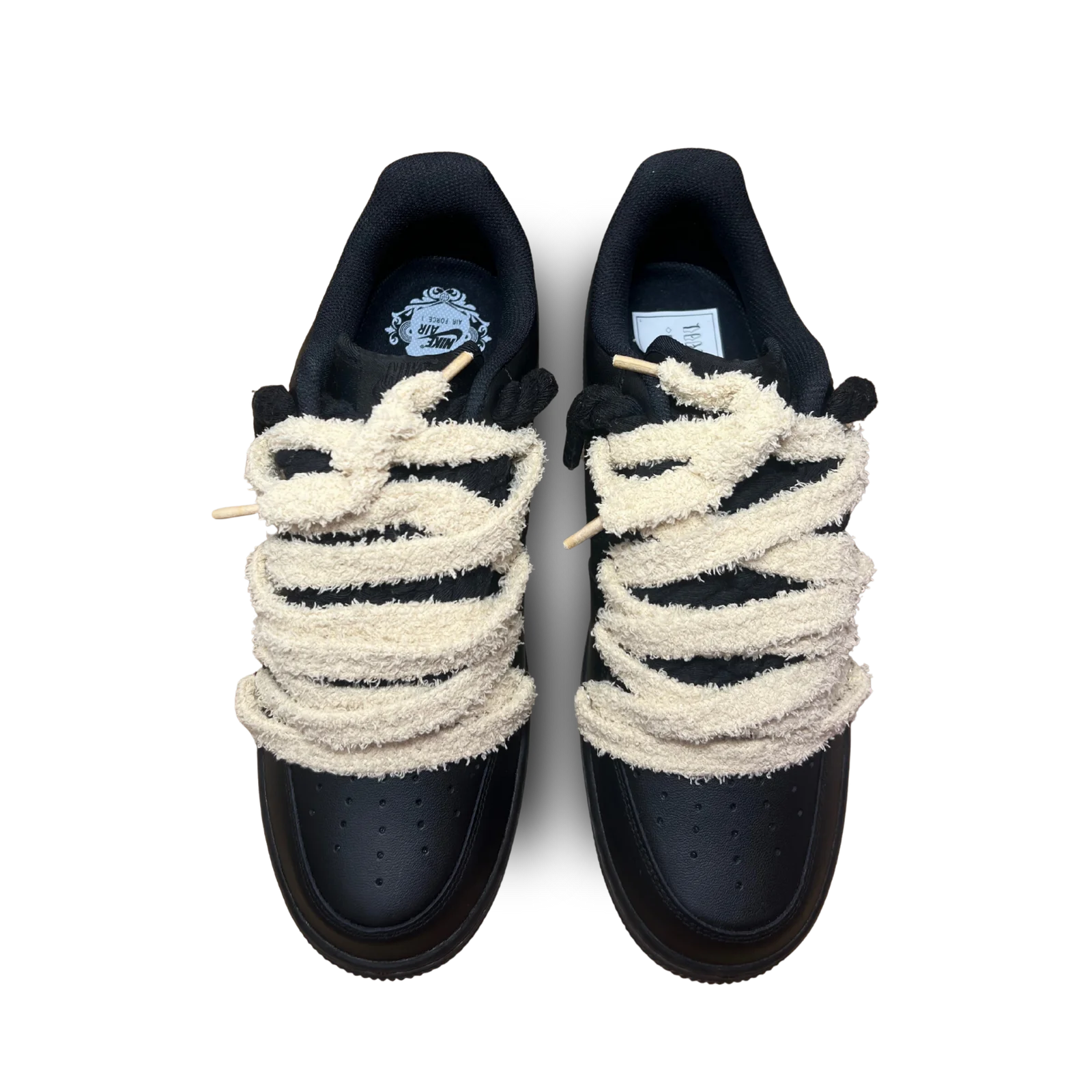 Nike Air Force 1 Black Chimney Cake Cinnamon Felülnézet