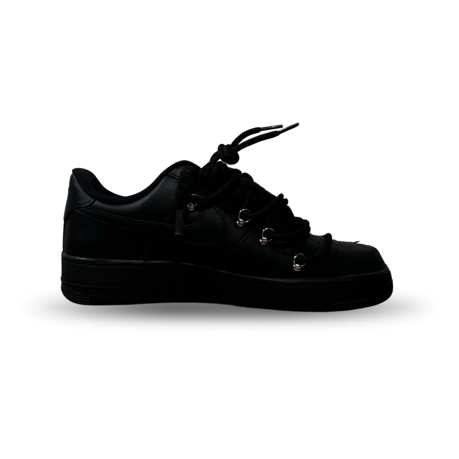 Nike Air Force 1 Black Rose Red Laced Up Belső oldalnézet