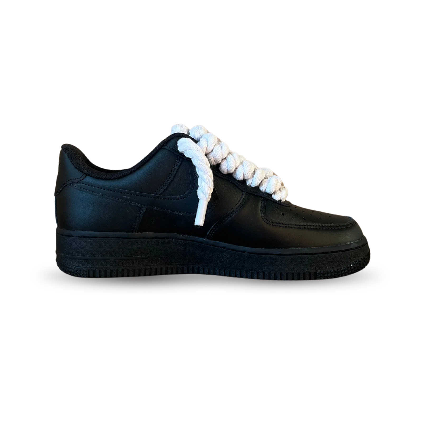 Nike Air Force 1 Black Rope Lace White Belső oldalnézet