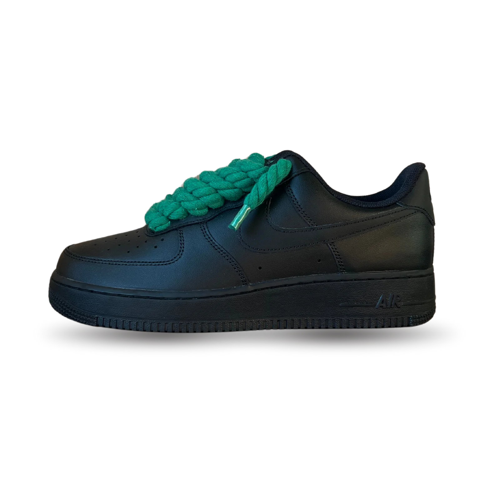 Nike Air Force 1 Black Rope Lace Green Oldalnézet
