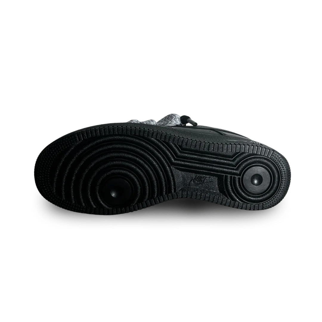 Nike Air Force 1 Black Lanvin Rope Lace Grey Talp