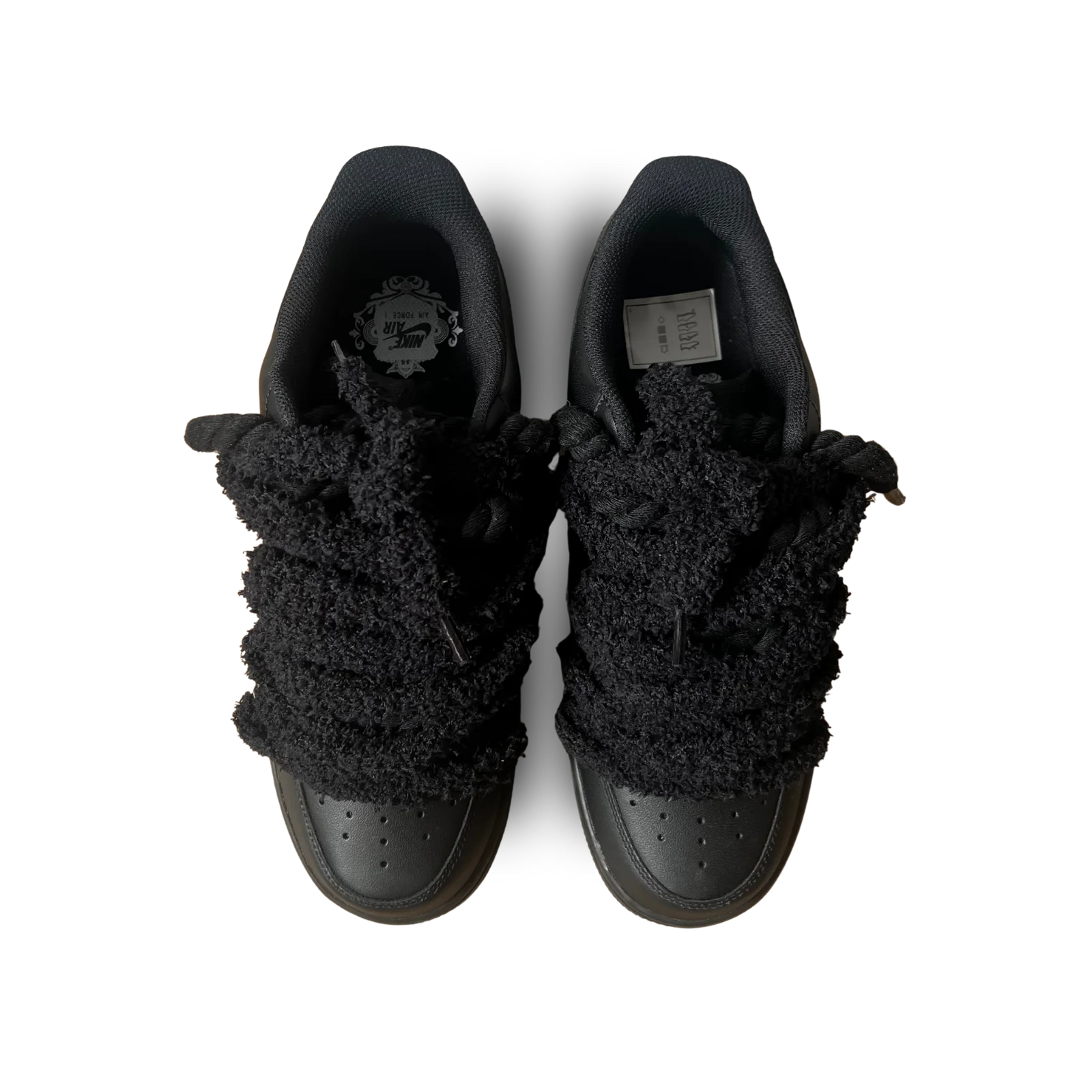 Nike Air Force 1 Black Chimney Cake Black Felülnézet