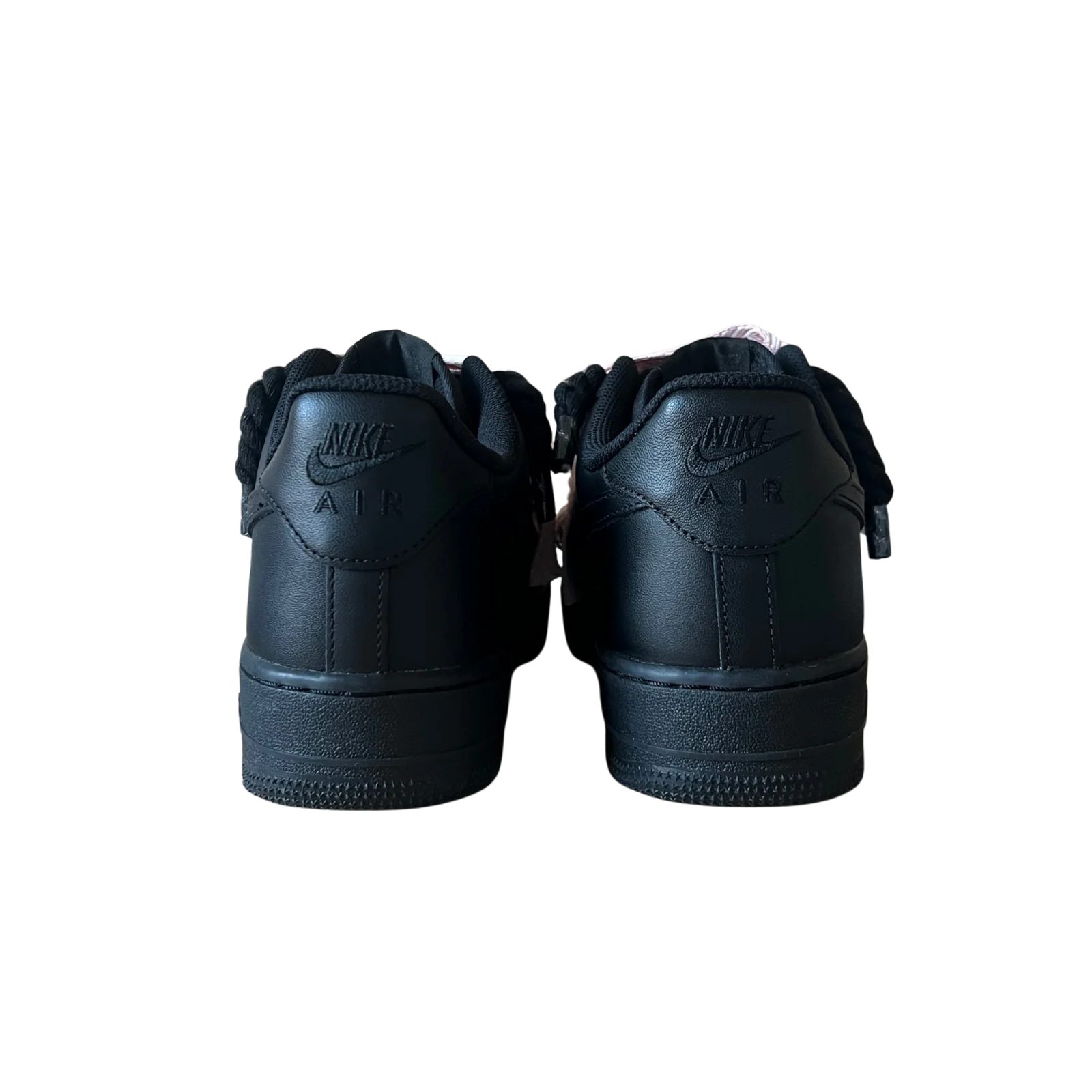 Nike Air Force 1 Black Lanvin Rope Lace Pink Hátulnézet