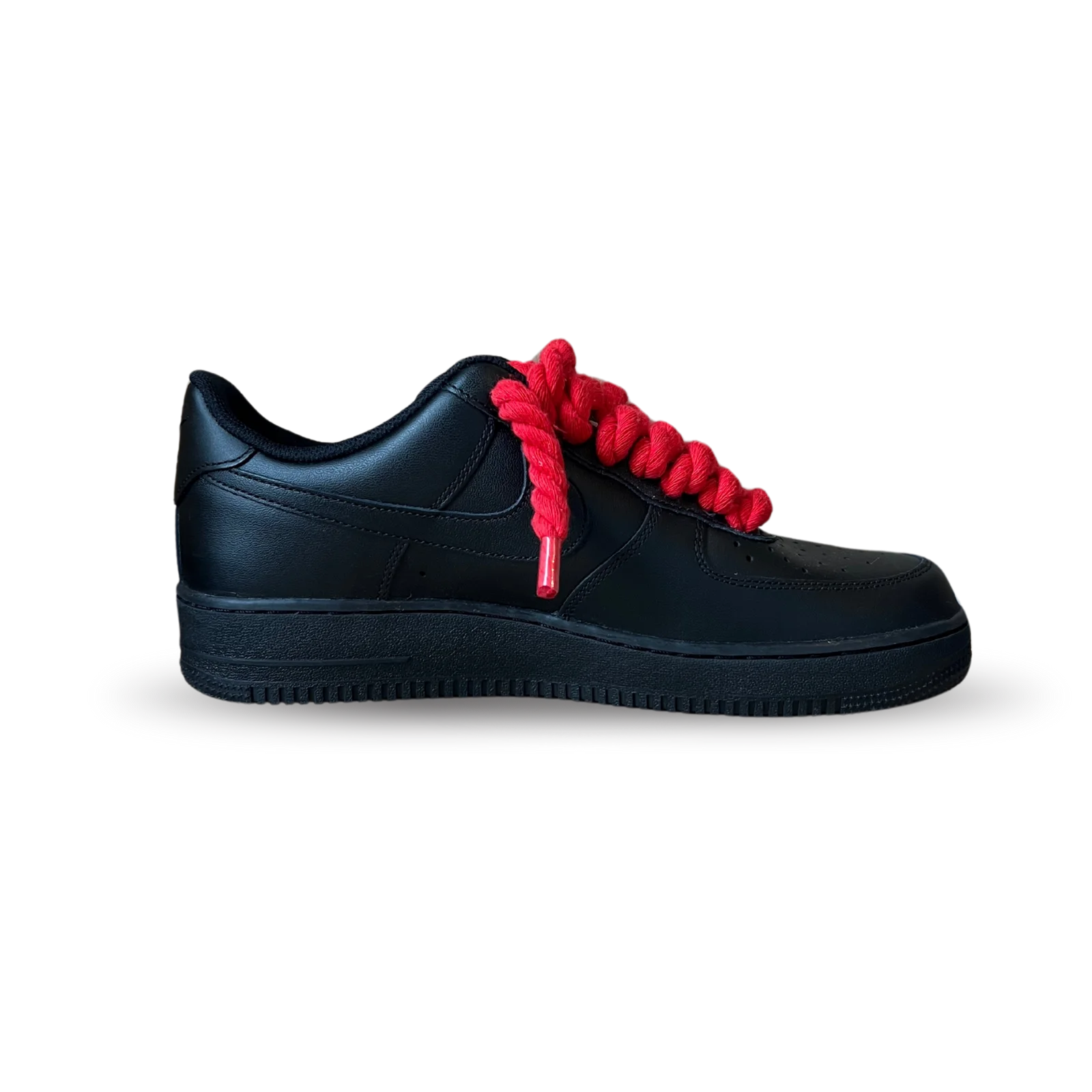 Nike Air Force 1 Black Rope Lace Red Belső oldalnézet
