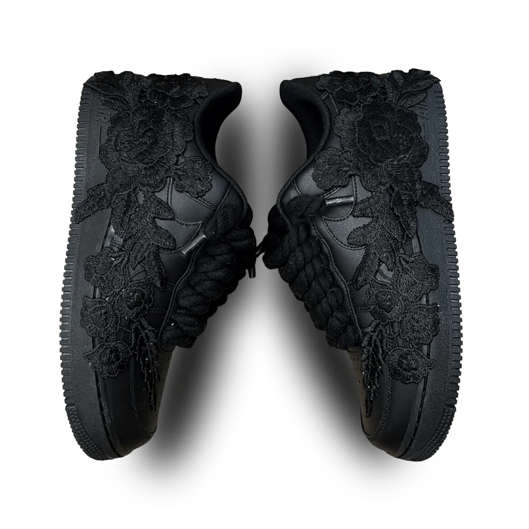 Nike Air Force 1 '07 Black Chunky Rope Lace Pure Black Rose Rose nézet