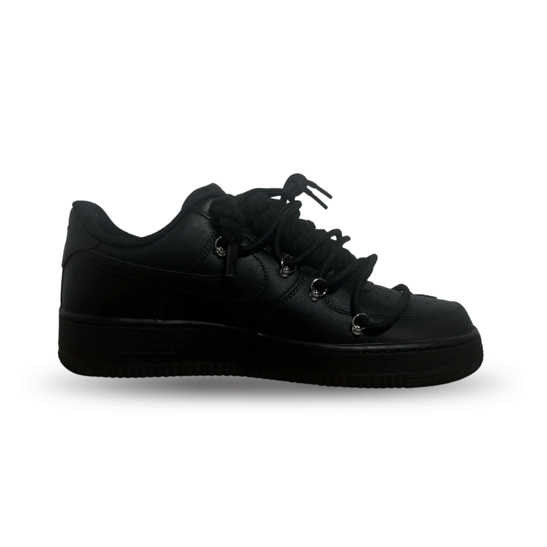 Nike Air Force 1 Black Rose Pure Black Laced Up Belső oldalnézet