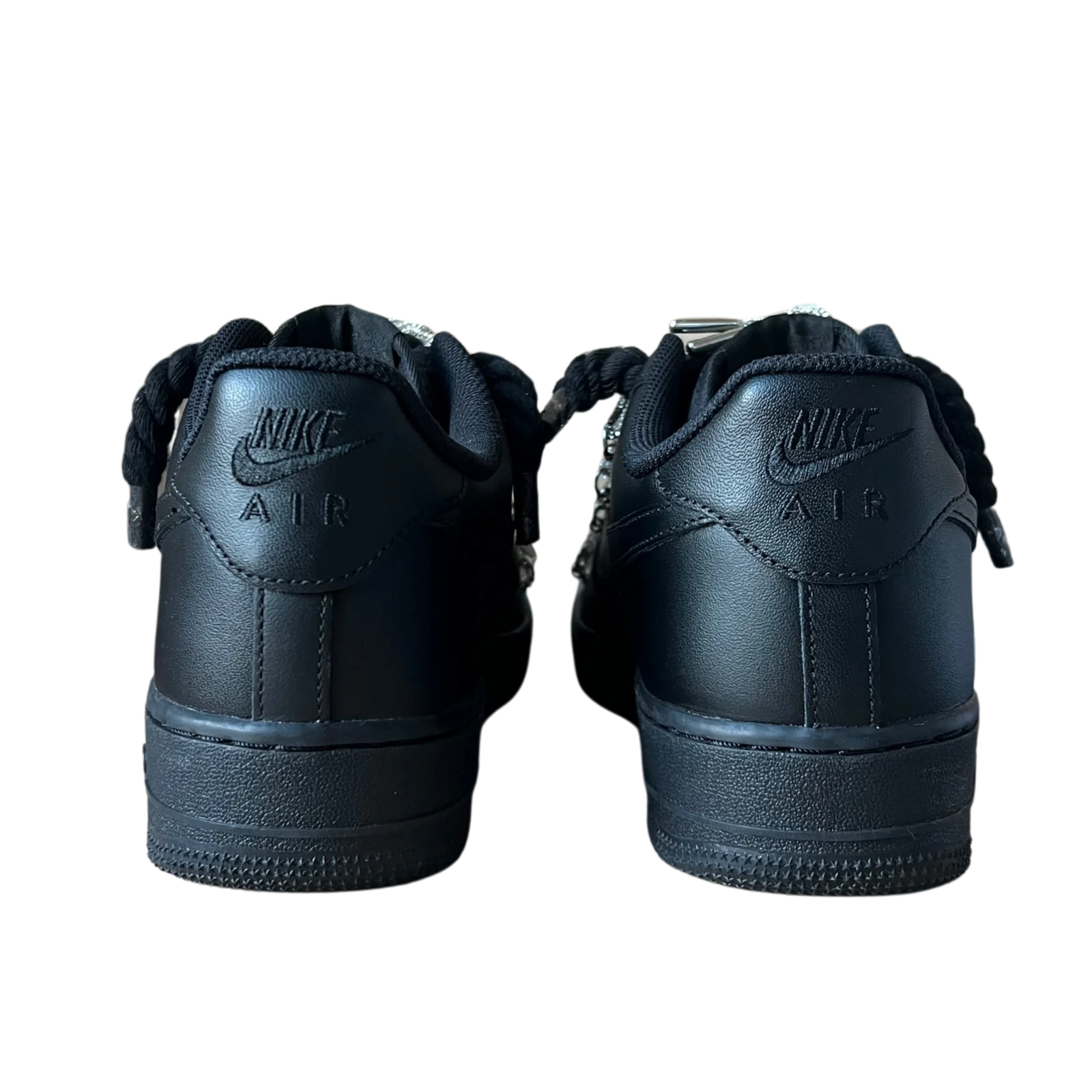 Nike Air Force 1 Black Diamond Rope Lace White Hátulnézet