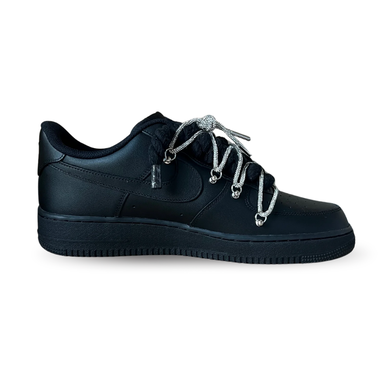 Nike Air Force 1 Black Diamond Rope Lace White Belső oldalnézet