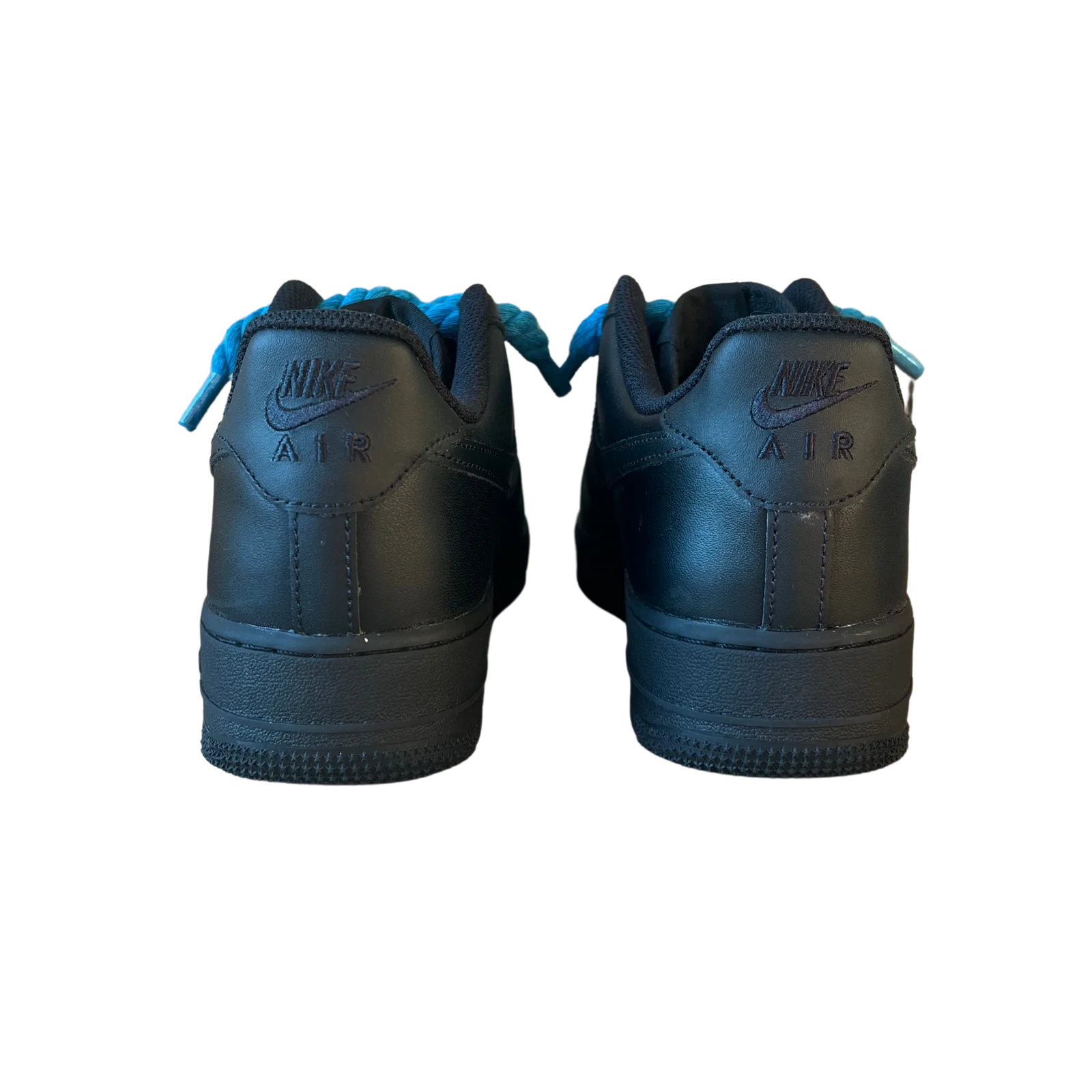 Nike Air Force 1 Black Rope Lace Blue Hátulnézet