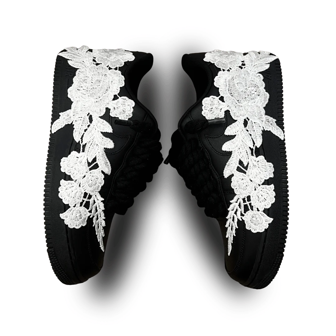 Nike Air Force 1 '07 Black Chunky Rope Lace White Rose Rose nézet