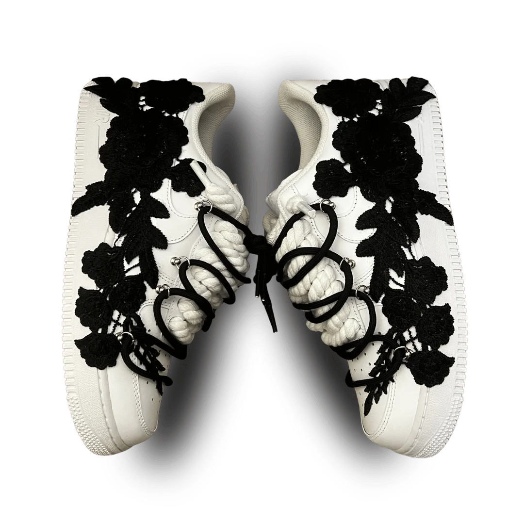 Nike Air Force 1 Rose White Black Laced Up Rose nézet