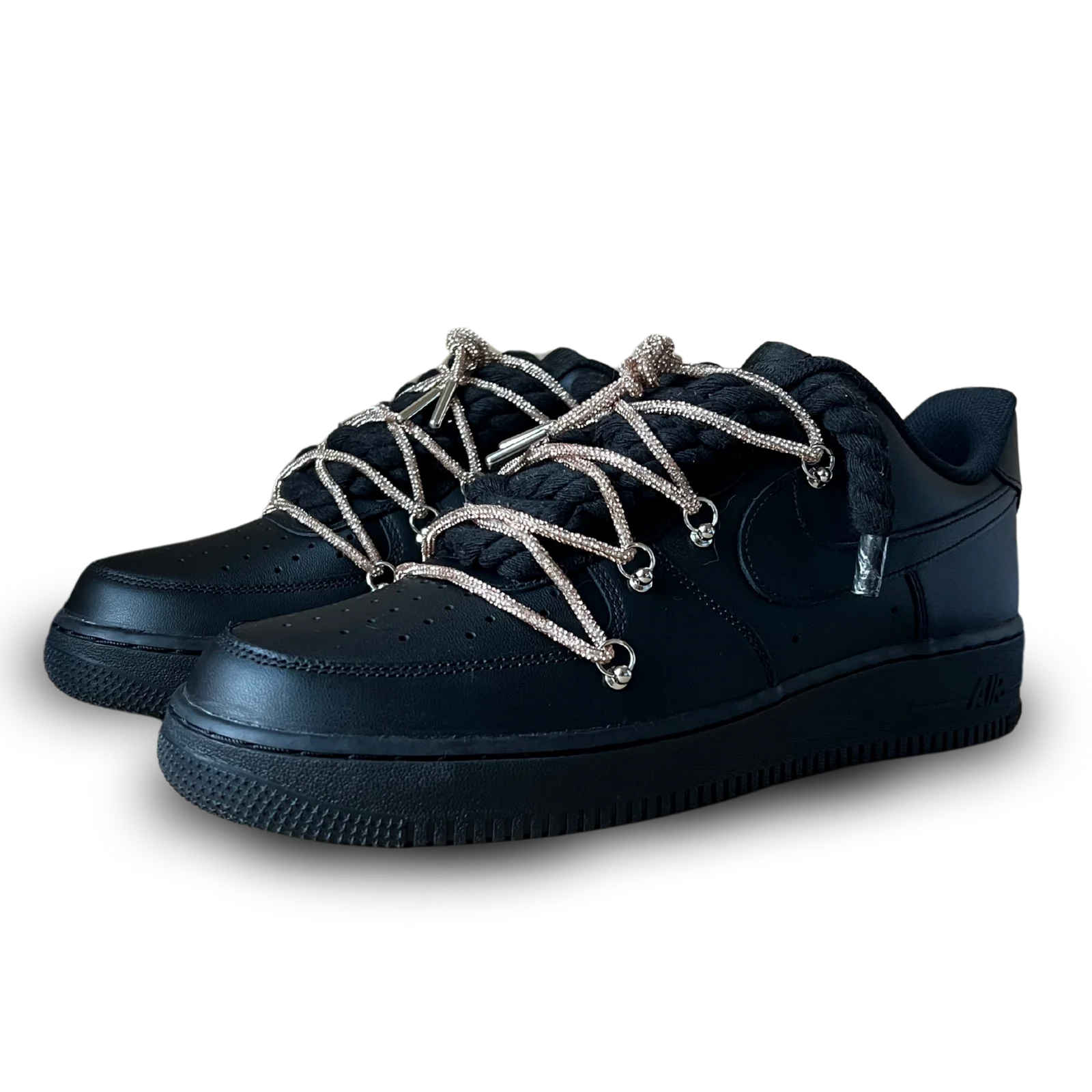 Nike Air Force 1 Black Diamond Rope Lace Champagne Csanadsoles