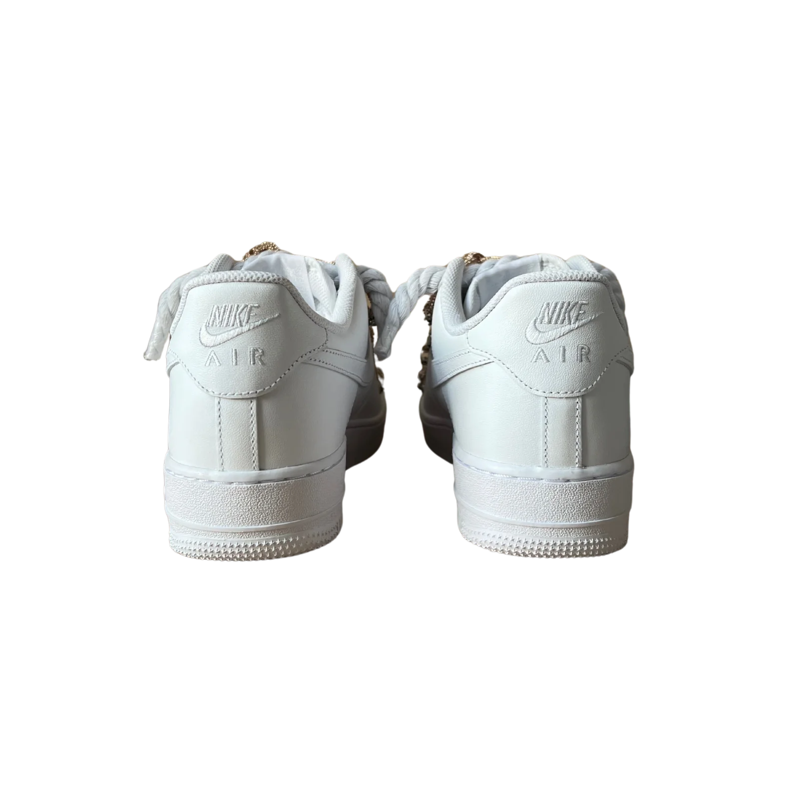Nike Air Force 1 Diamond Rope Lace Champagne Hátulnézet