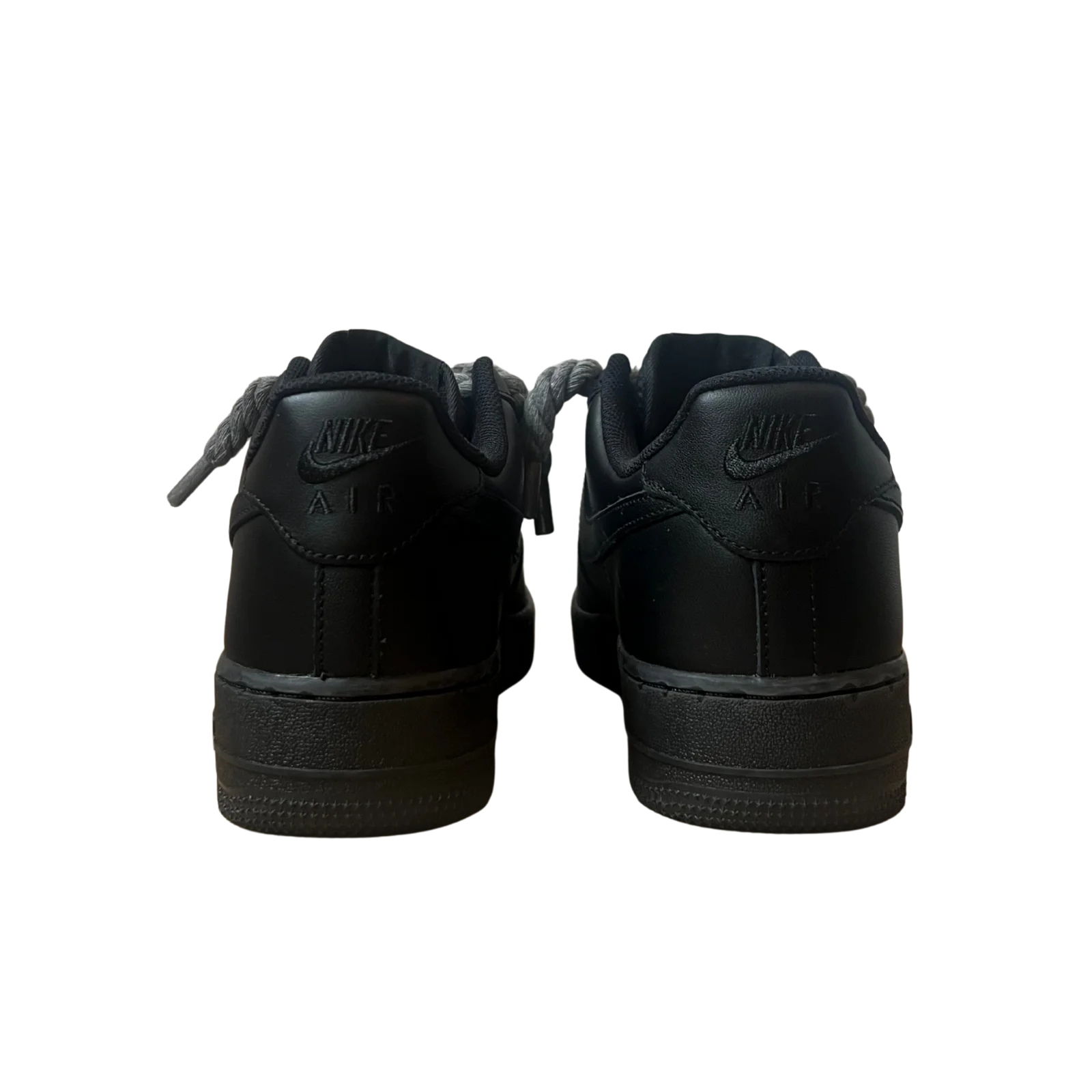 Nike Air Force 1 Black Rope Lace Dark Grey Hátulnézet