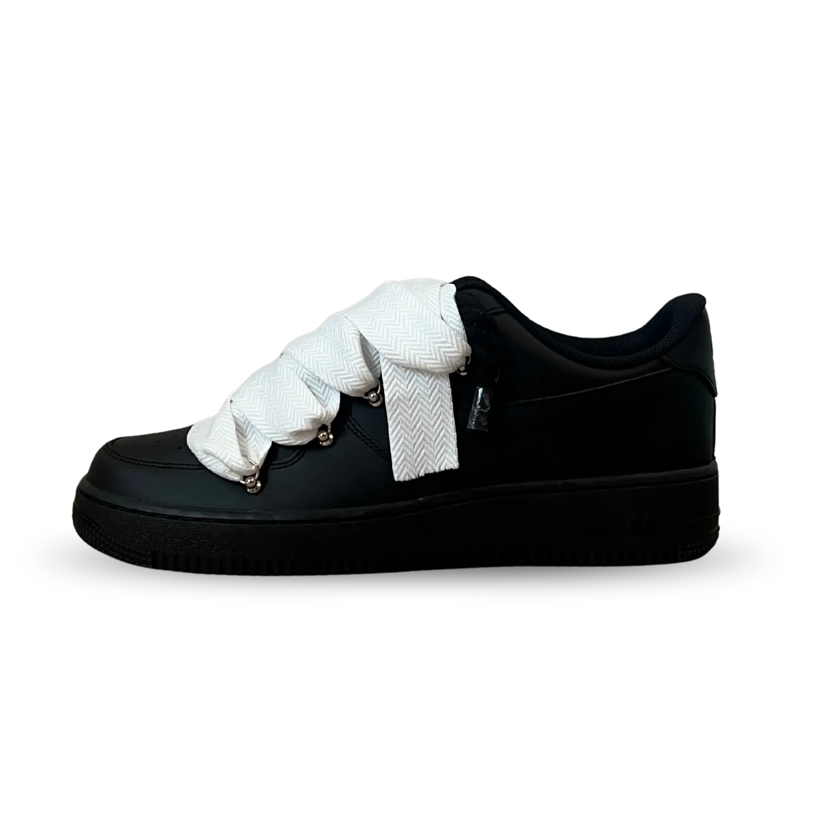 Nike Air Force 1 Black Lanvin Rope Lace White Oldalnézet