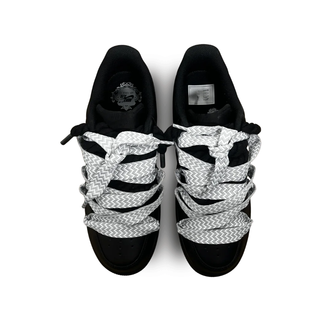 Nike Air Force 1 Black Lanvin Rope Lace Grey felülnézet