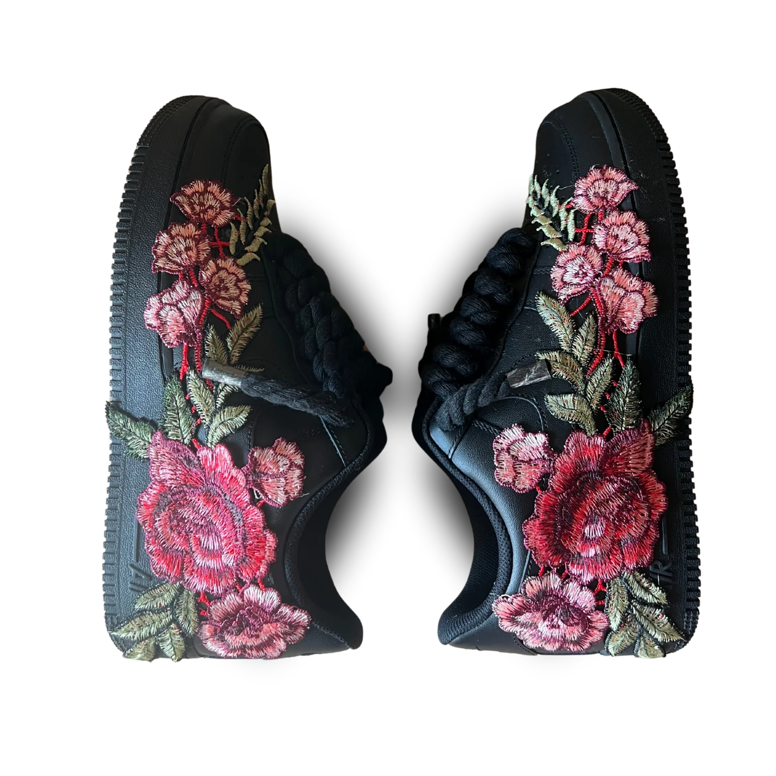 Nike Air Force 1 Black Rope Lace Rose Rózsanézet